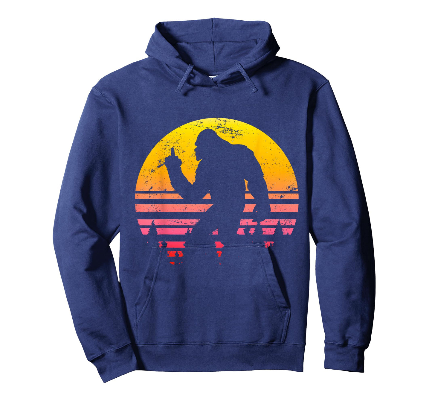 Big Foot Flips Middle Finger - Shoots Bird - Funny Sasquatch T-Shirt