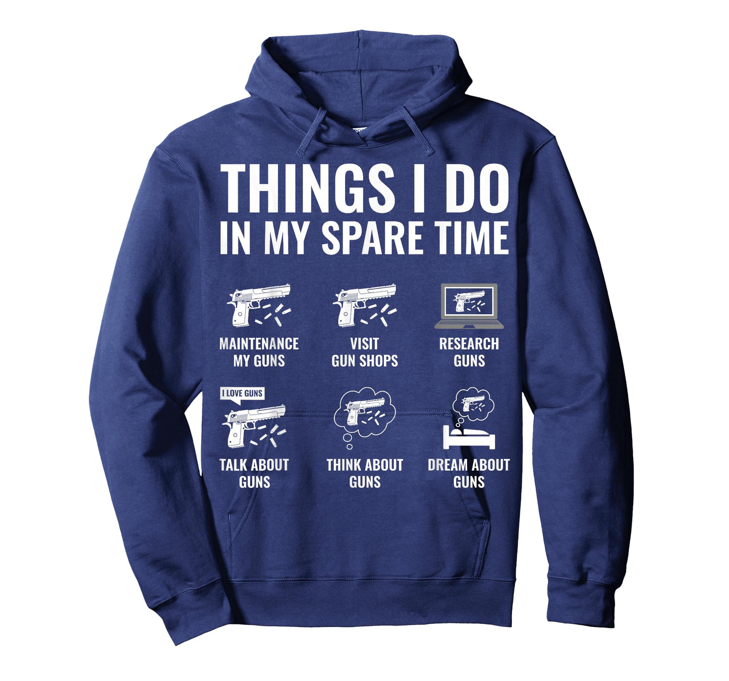 Things I Do in My Spare Time Funny Gun Lover Gun Enthusiast T-Shirt