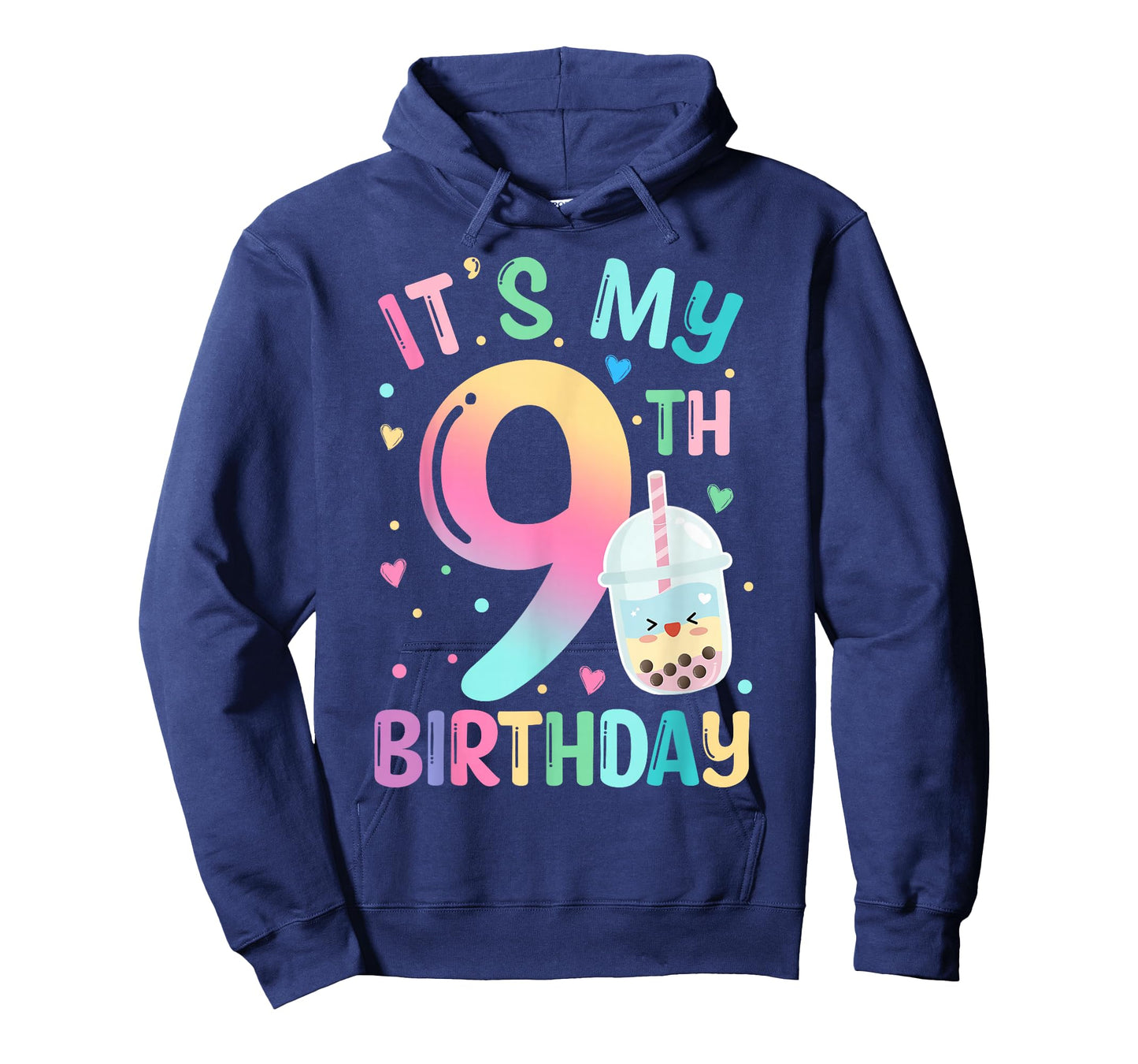 It's My 9th Birthday Bubble Boba Tea Party 9 Year Old Girl T-Shirt