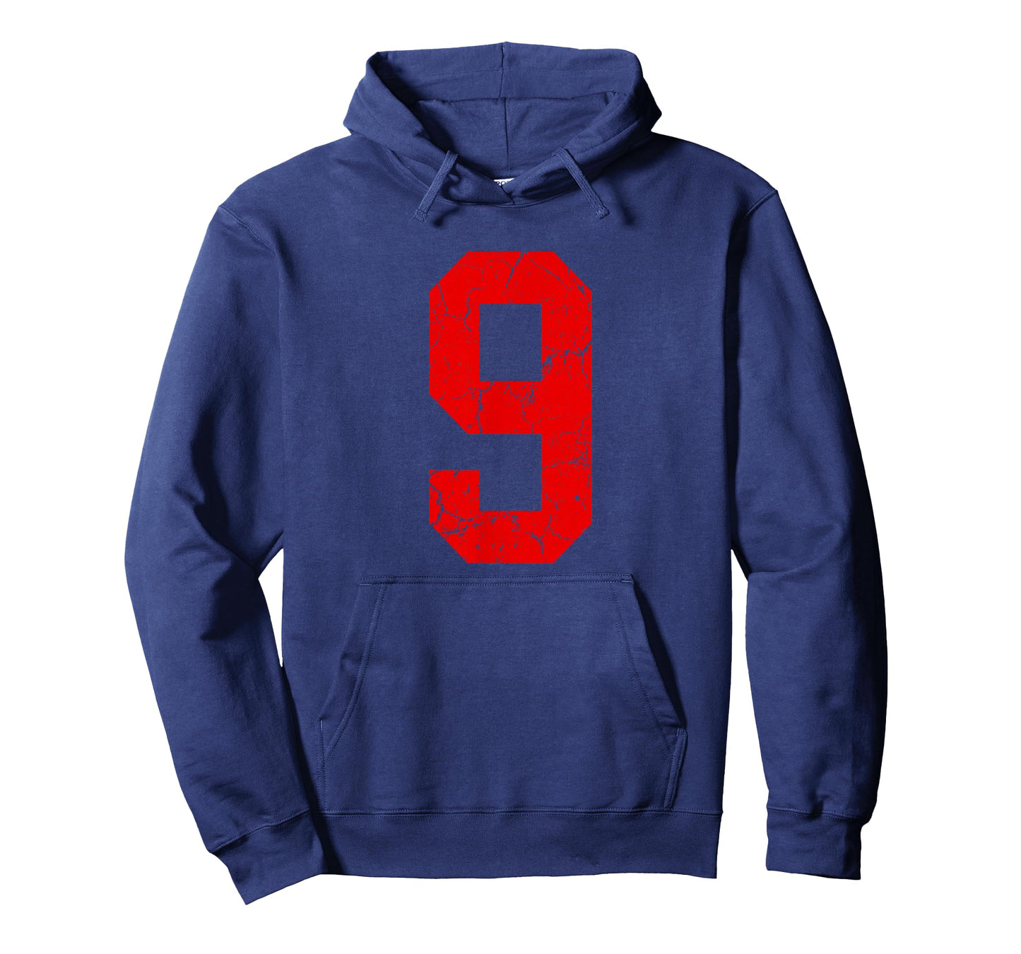 Distressed Red Number 9 Jersey Player Uniform #9 T-Shirt
