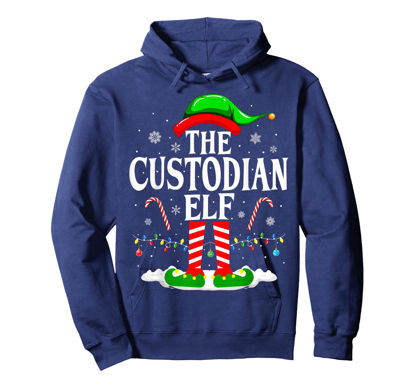 The Custodian Elf Xmas Funny Janitor Christmas Custodian T-Shirt
