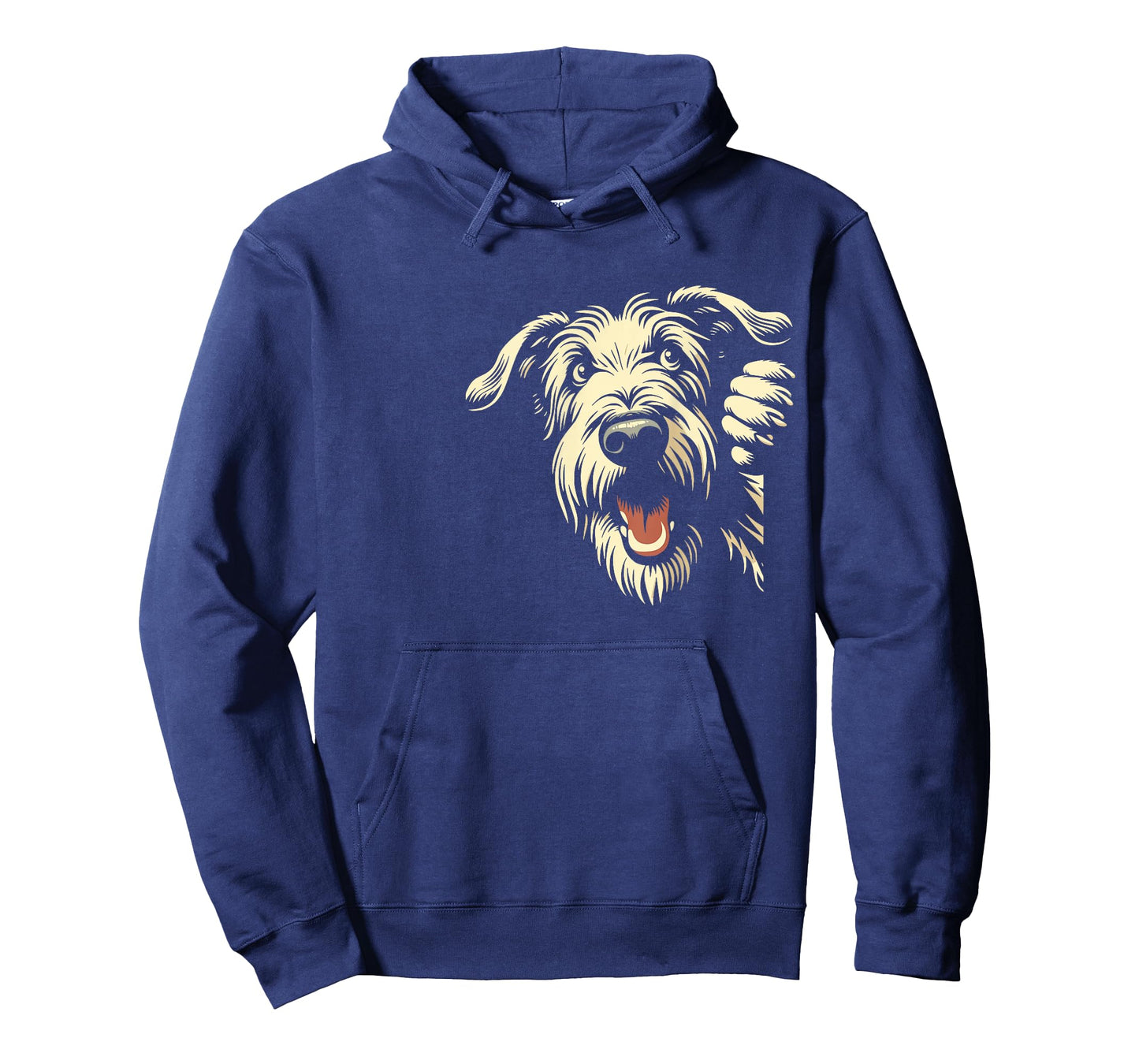 Funny Irish Wolfhound Peeking Dog Graphic Design T-Shirt