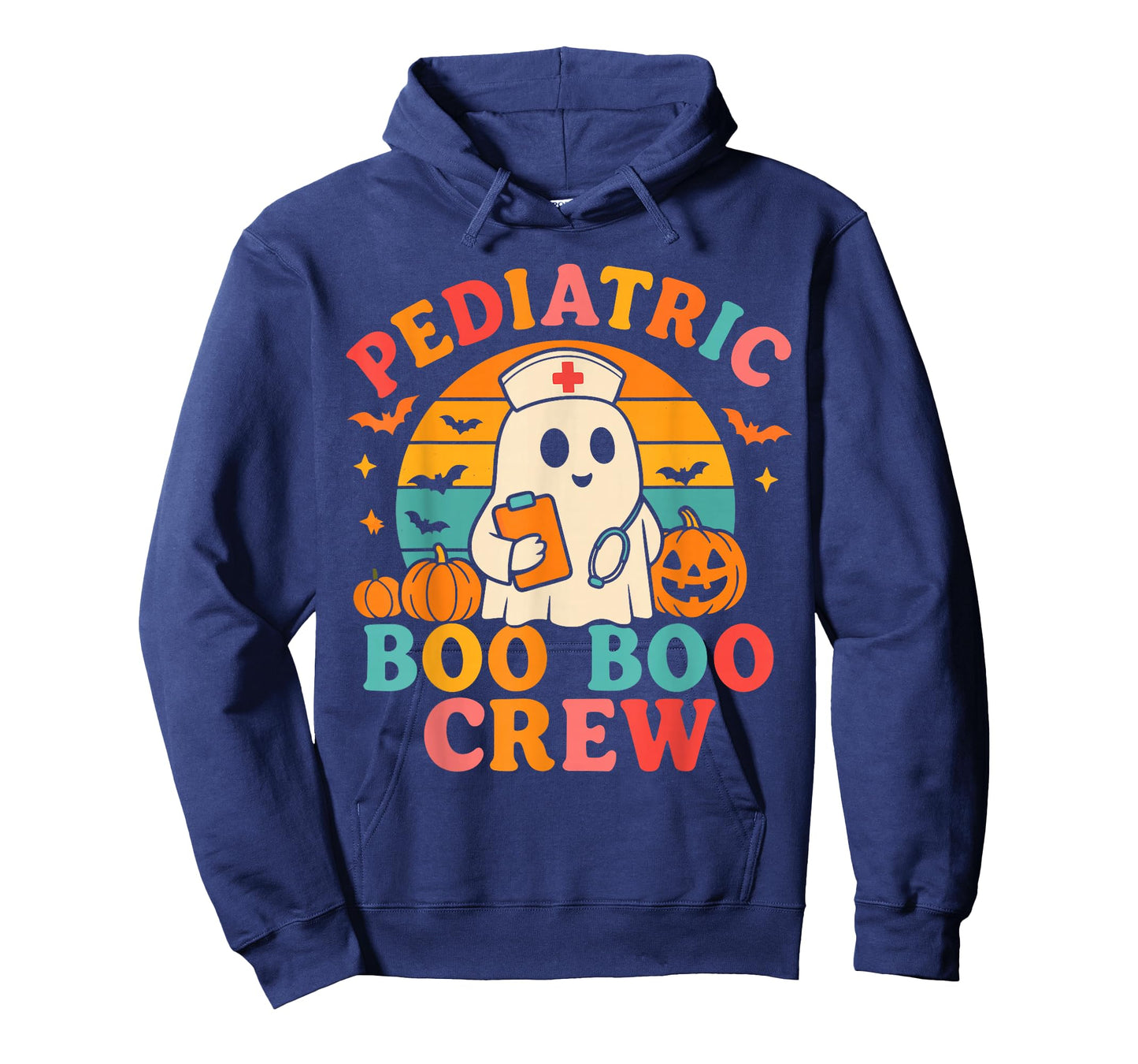 Boo Boo Crew Pediatric Women, Halloween Ghost Nurse Medical T-Shirt