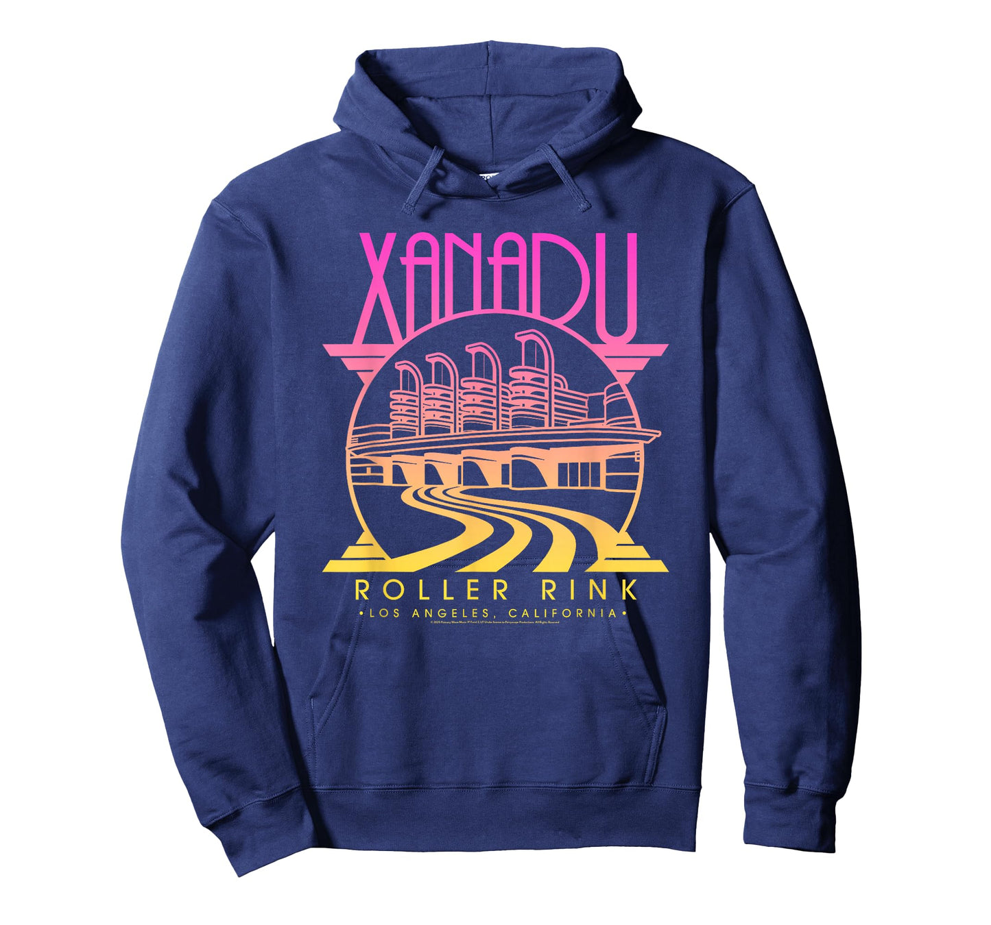 Olivia Newton-John Xanadu Roller Rink Pink Yellow Fade Logo T-Shirt