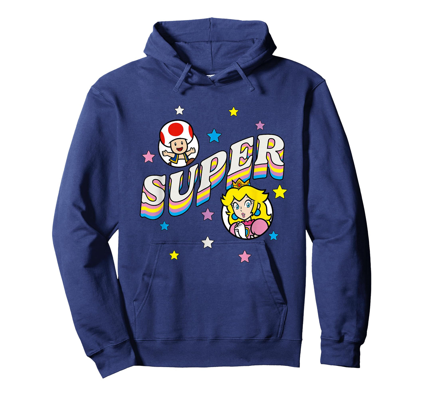 Super Mario Bros Princess Peach & Toad Super Star Text T-Shirt