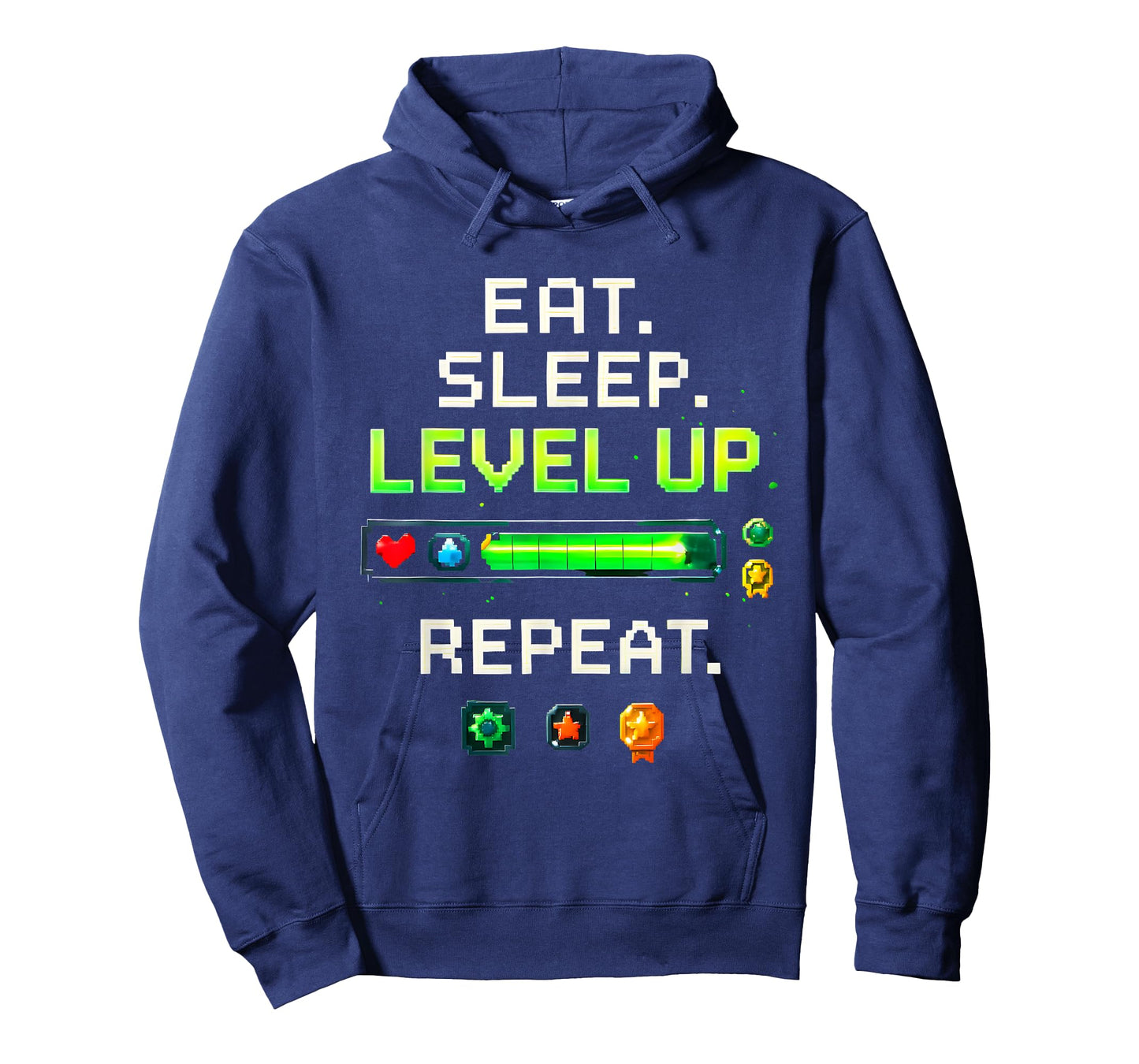 Eat Sleep Level Up Repeat Funny Boys Kids Adult Gamer T-Shirt