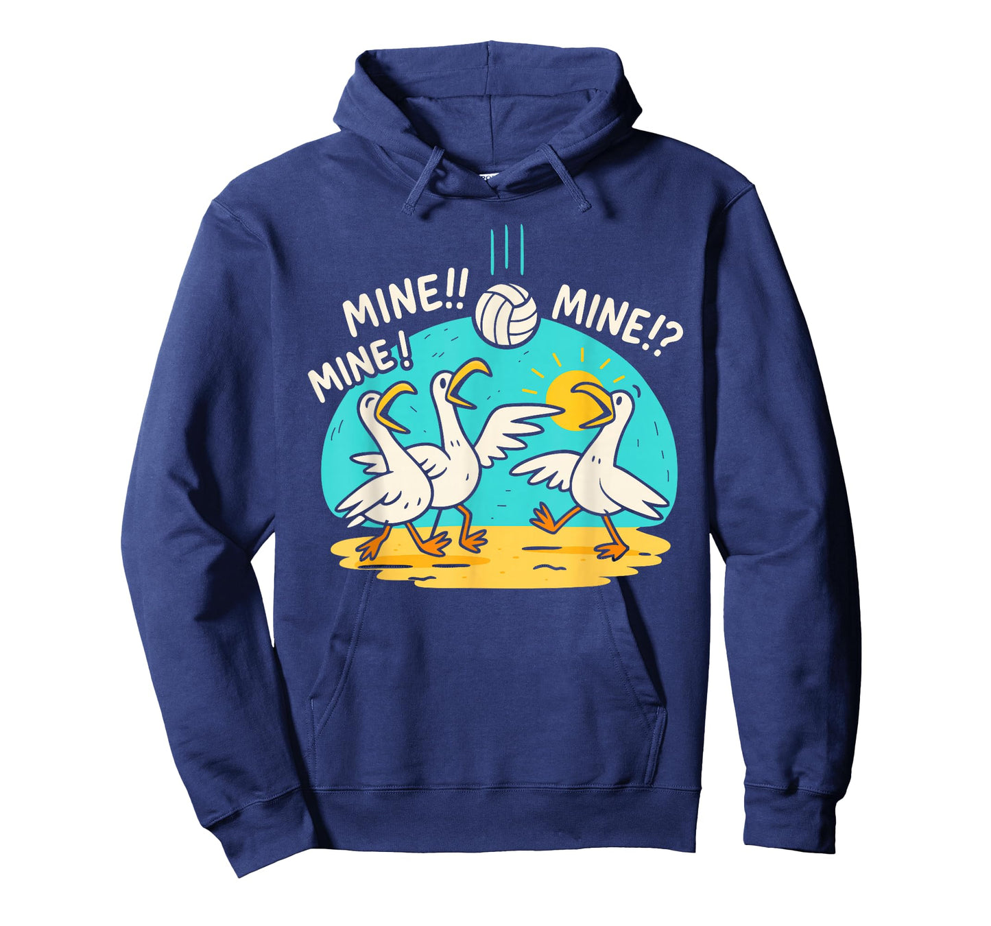 Funny Bird Playing Volleyball Mine Game Day Vibes Sports T-Shirt