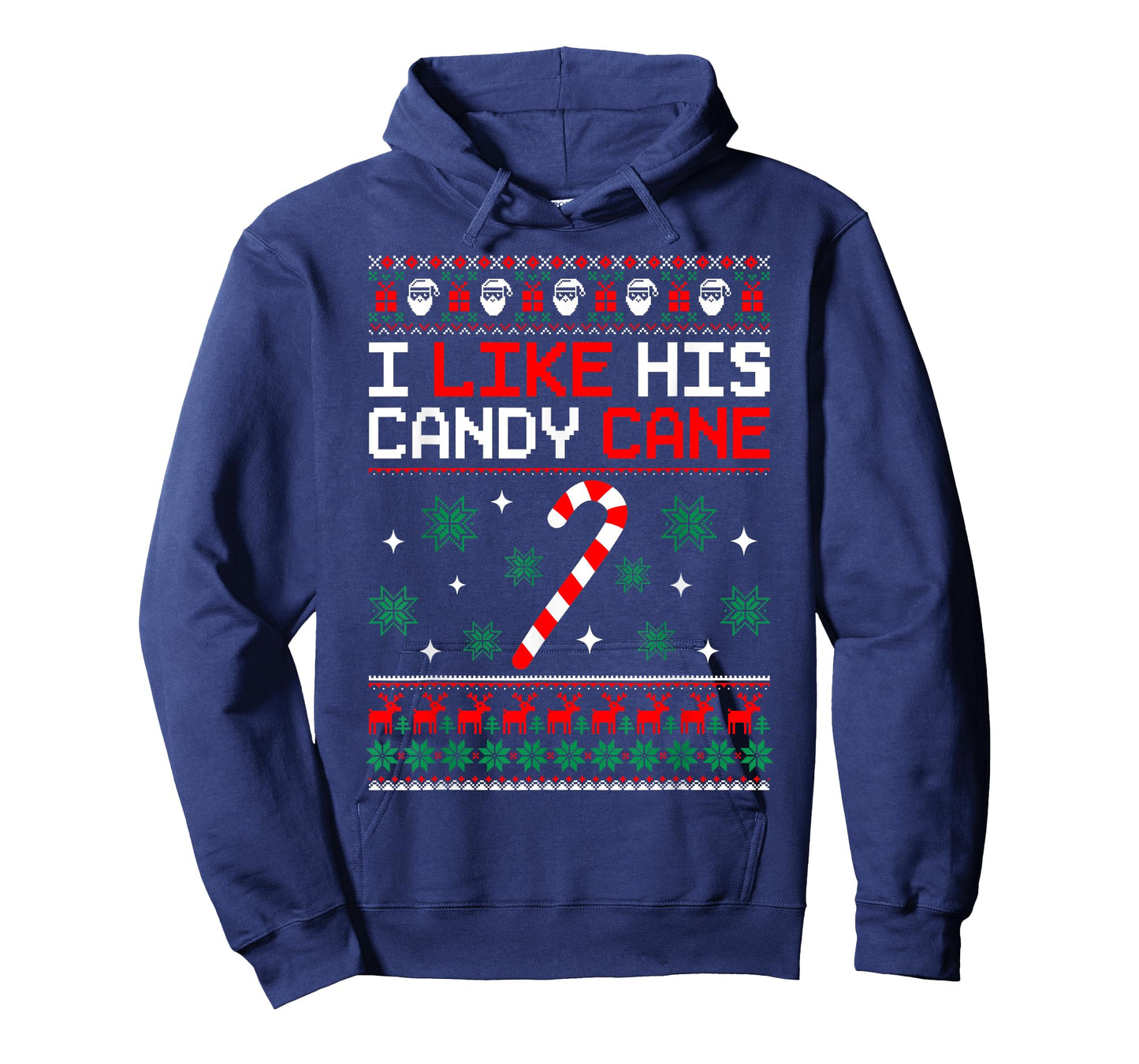 Merry Xmas Funny Couples Christmas Matching I Like His Candy Cane Black Unisex-Adults Small Crew Neck T-Shirt