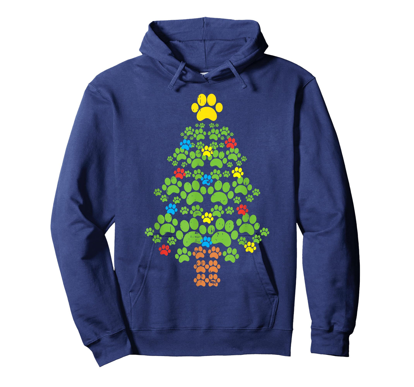 Paw Christmas Tree Cute Dog Lover Christmas Cat Owner Gift T-Shirt