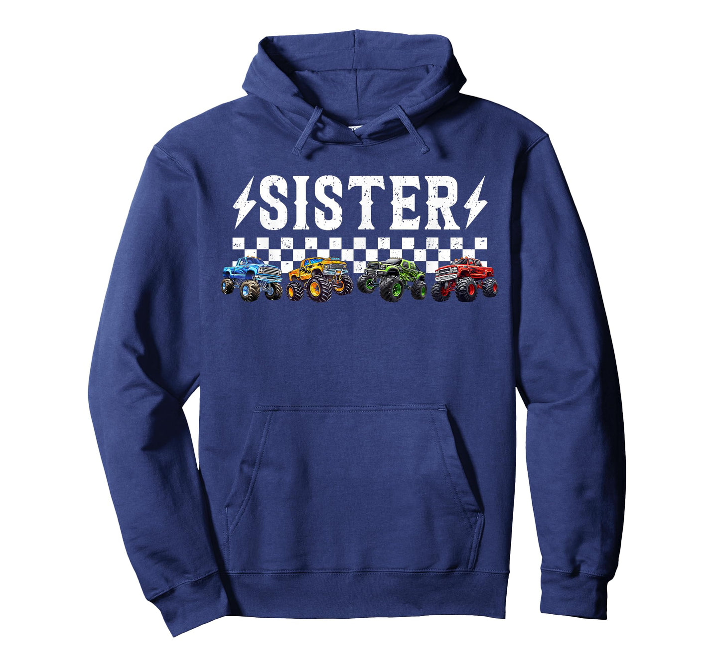 Sister Retro Monster Truck Family Crew Birthday Matching T-Shirt