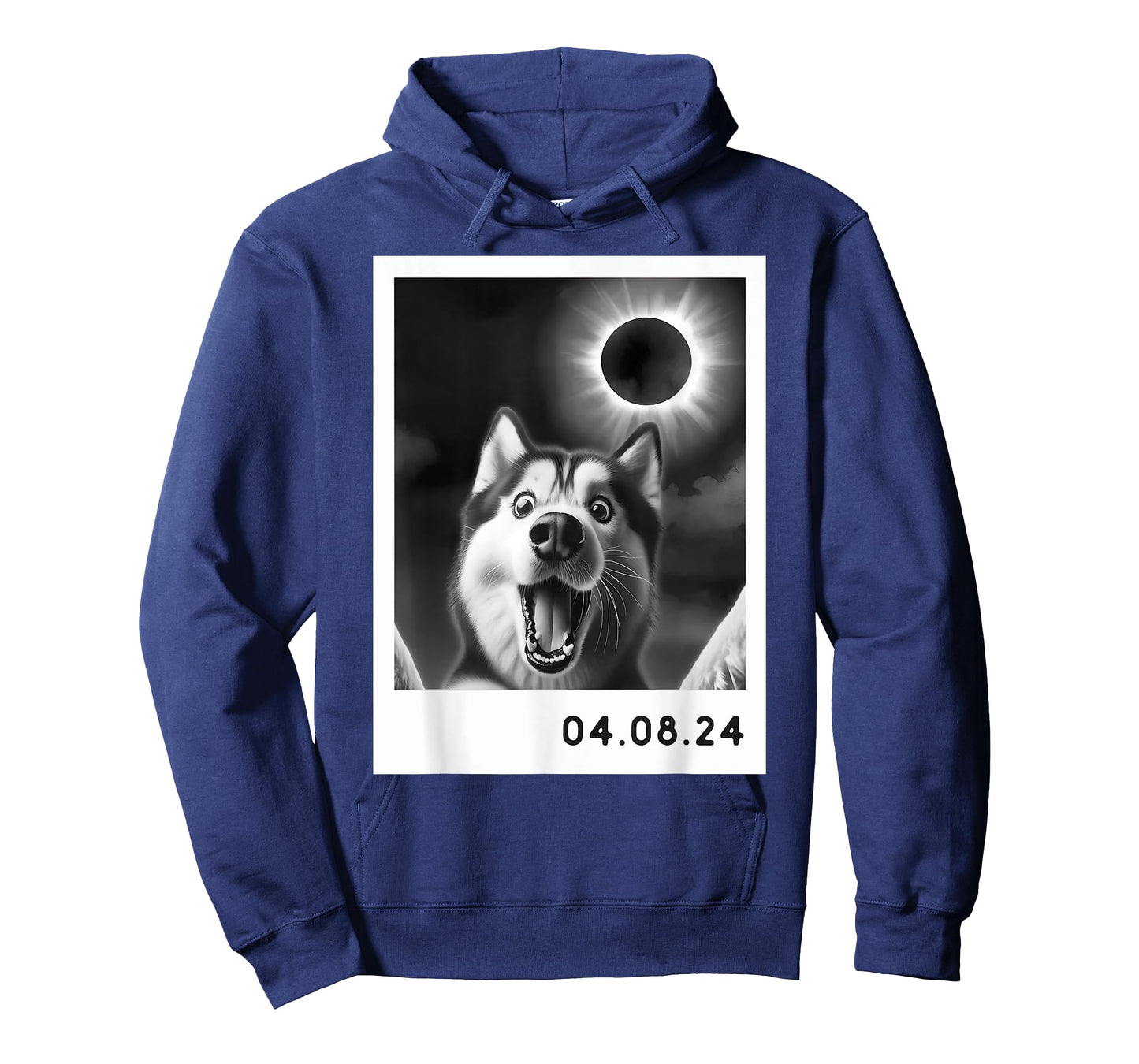 Solar Eclipse 2024 Totality Siberian Husky Taking a Selfie T-Shirt