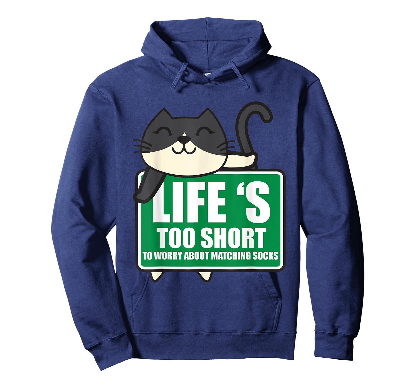 Life's Too Short To Worry About Matching Socks Funny Kitty T-Shirt