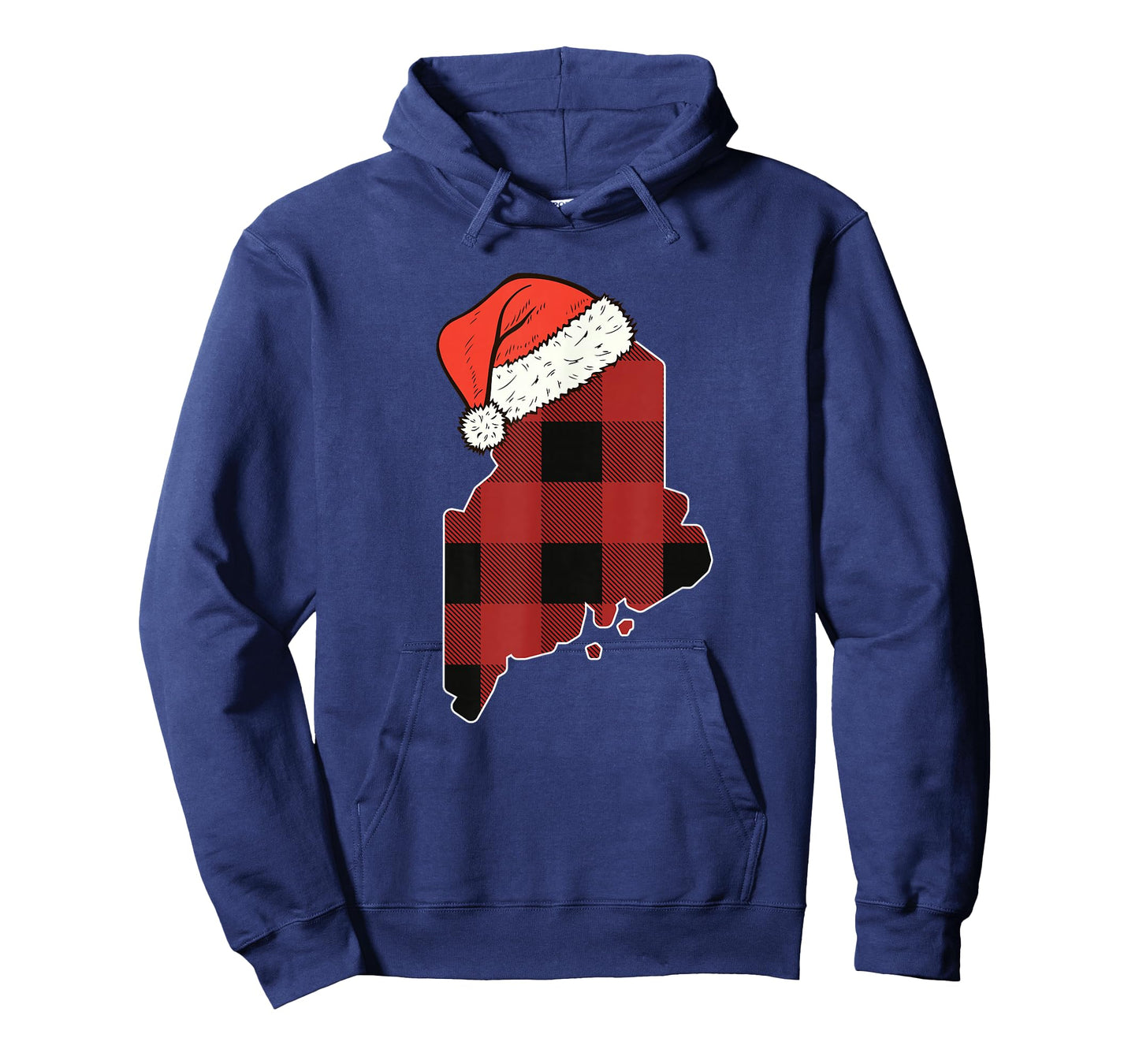 Maine Plaid Christmas Santa Hat Holiday Matching Design T-Shirt