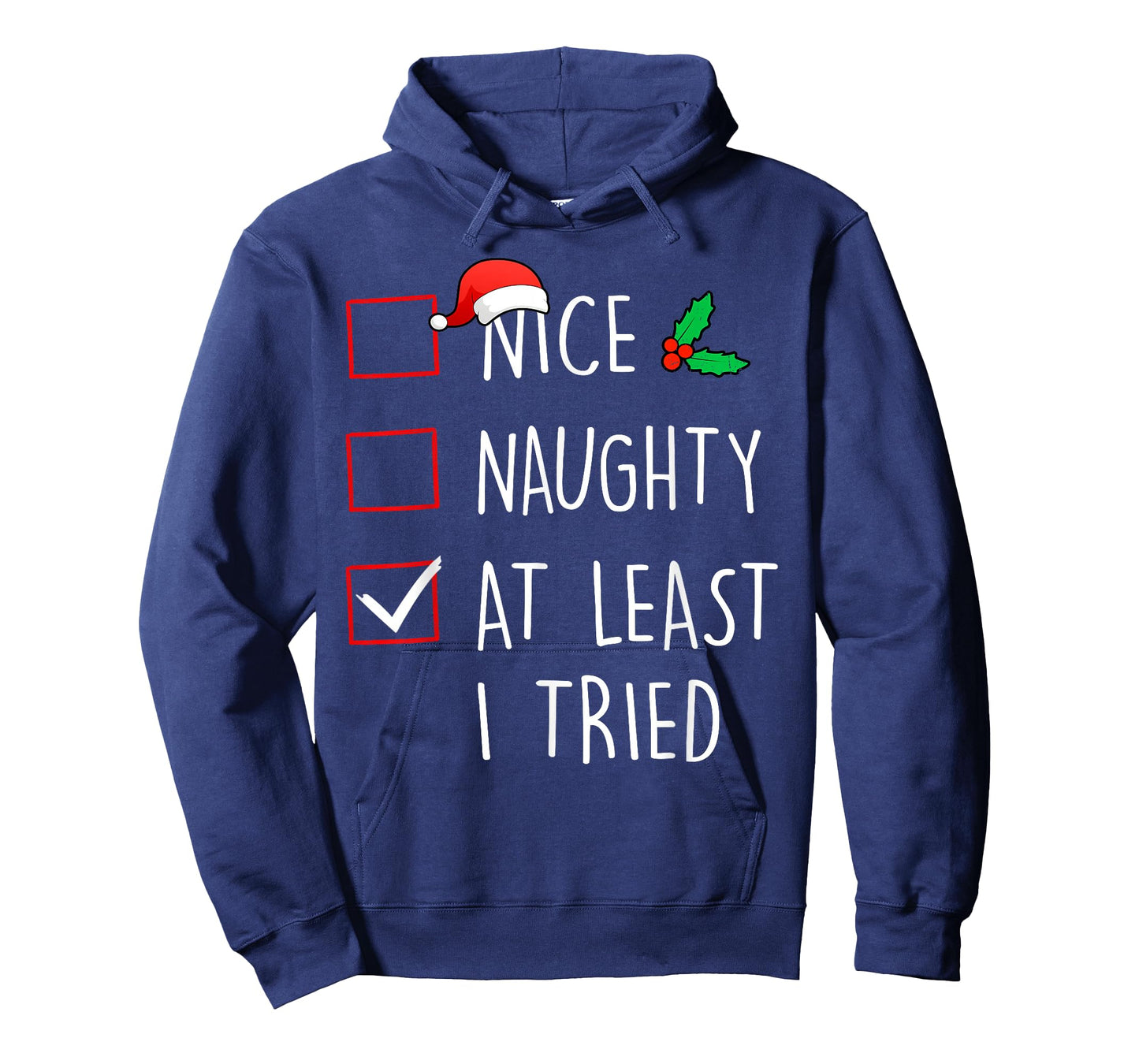 Nice Naughty At Least I Tried Christmas Family Matching T-Shirt