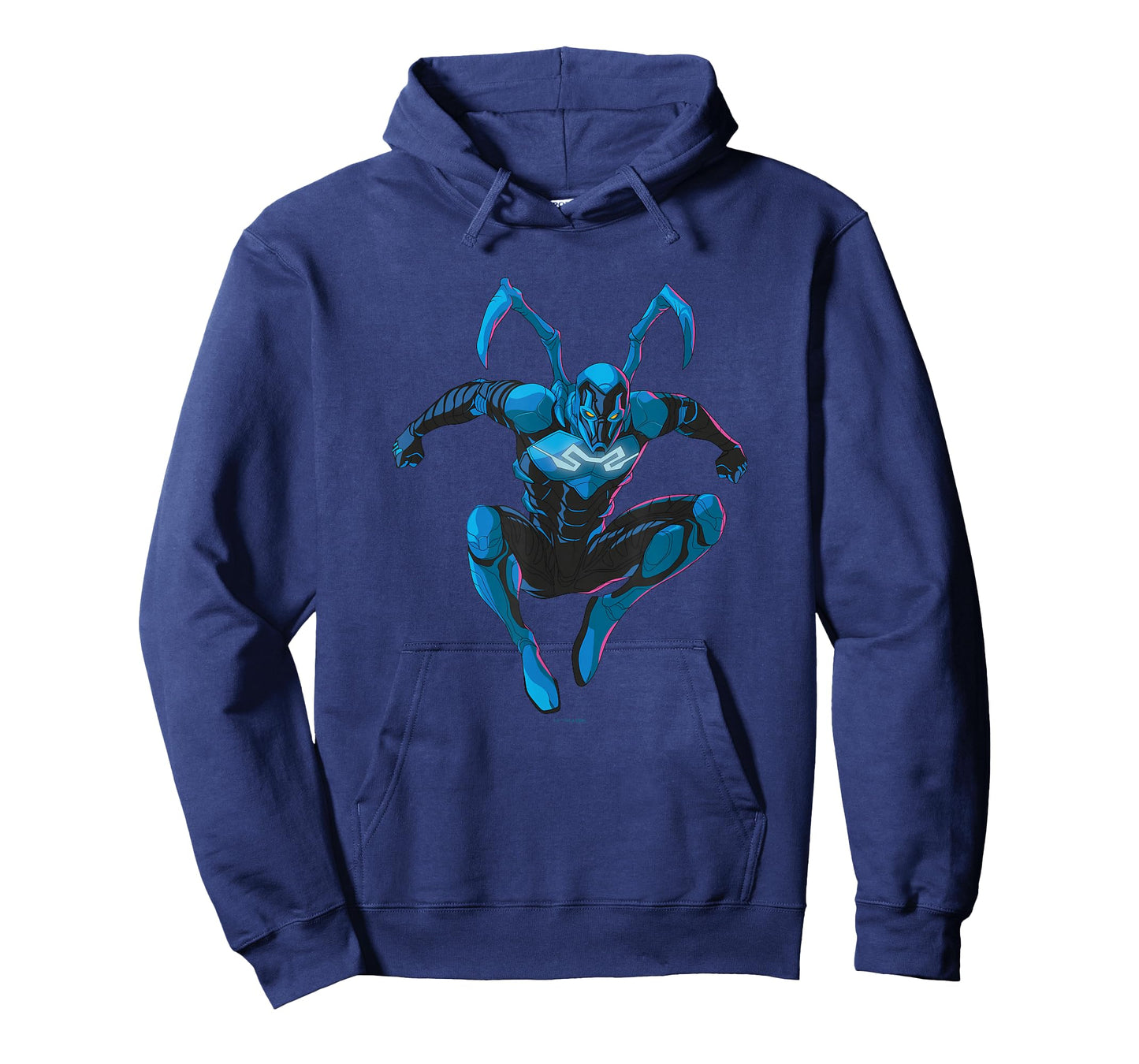 Blue Beetle Jumping Into Action Super Hero Pose Portrait T-Shirt