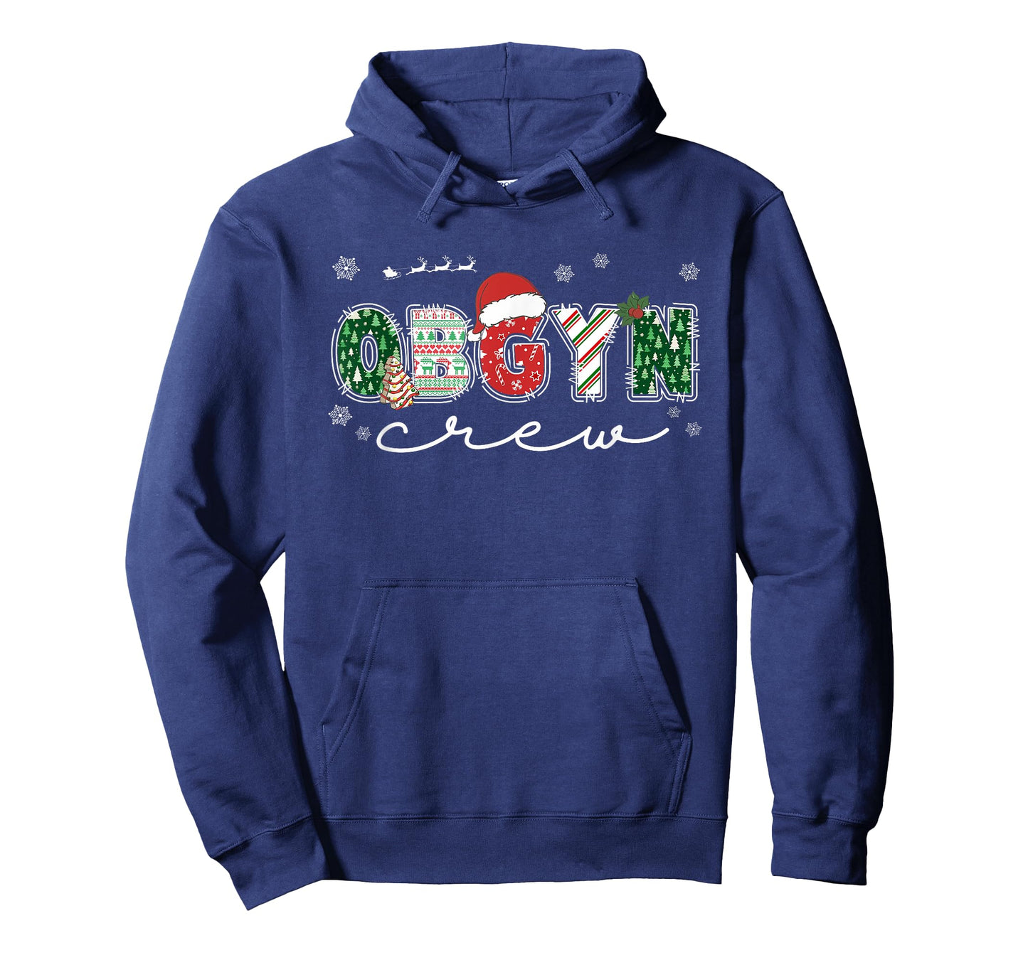 OBGYN Crew Christmas OB Nurse Santa Hat Holiday Pajama T-Shirt