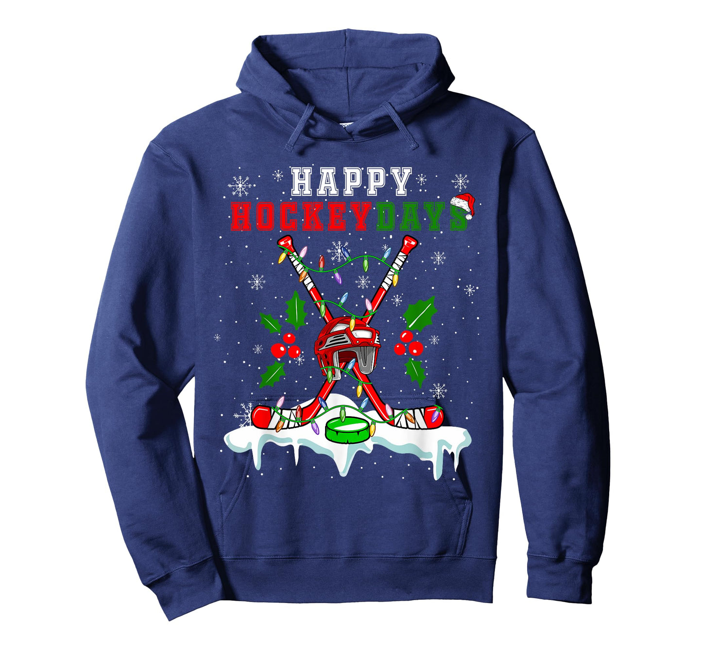 Happy Hockey Xmas Days Ice Hockey Equipment Player Family T-Shirt