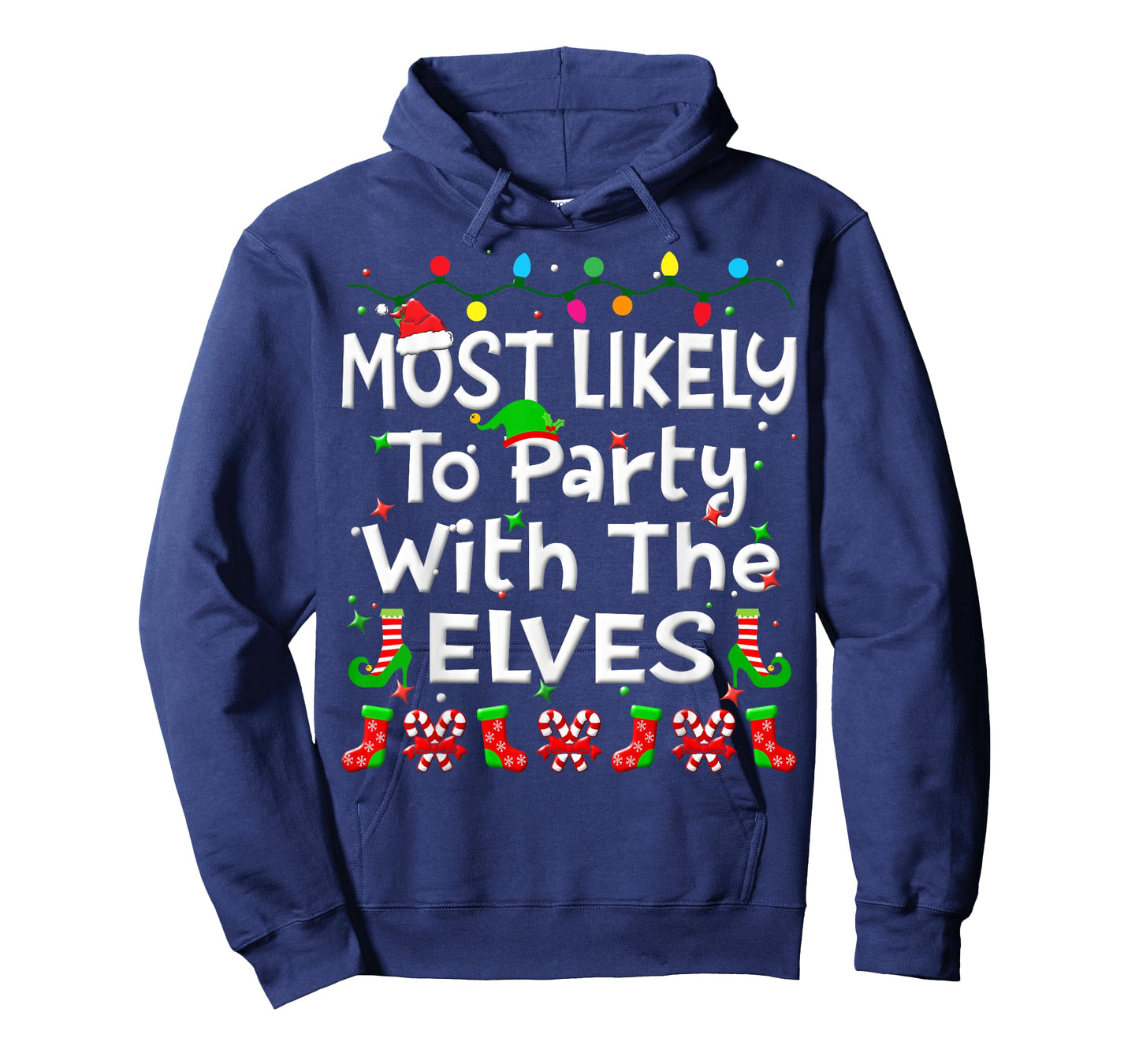 Most Likely To Party With The Elves Christmas Family Funny T-Shirt