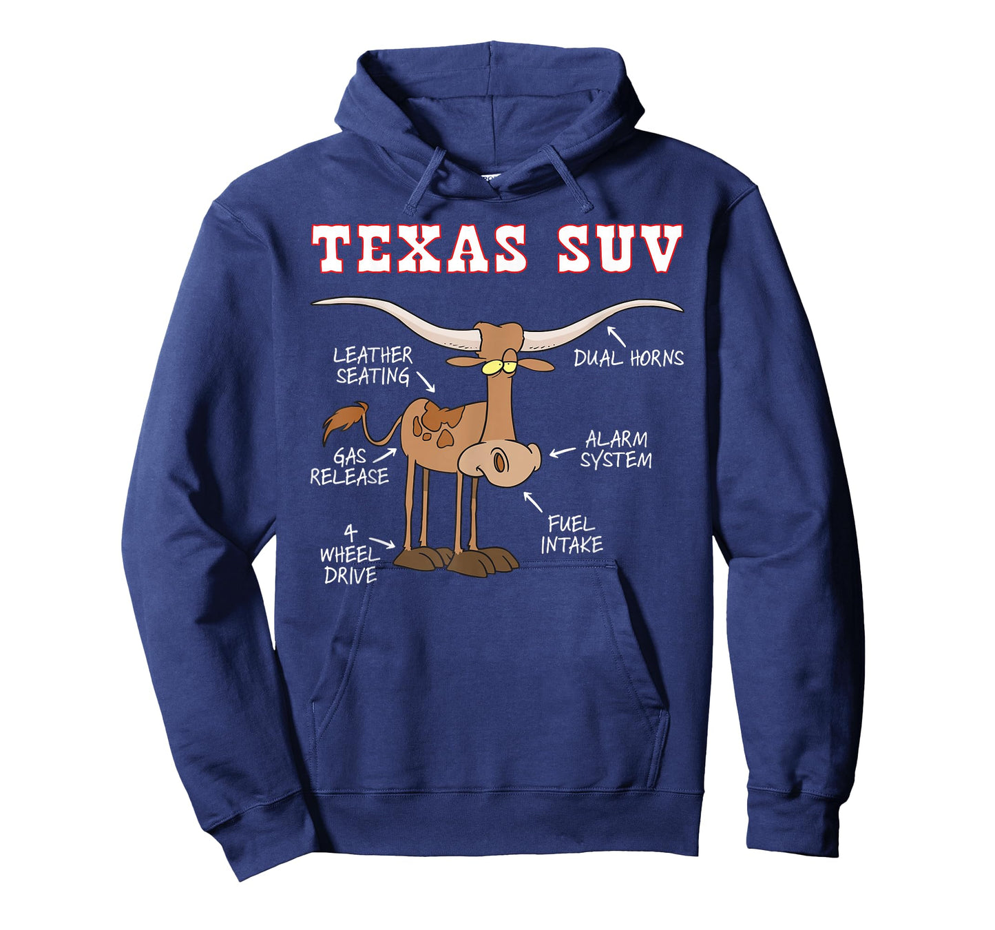 Texas TX SUV Funny Joke Longhorn Cattle Cow T-Shirt Small