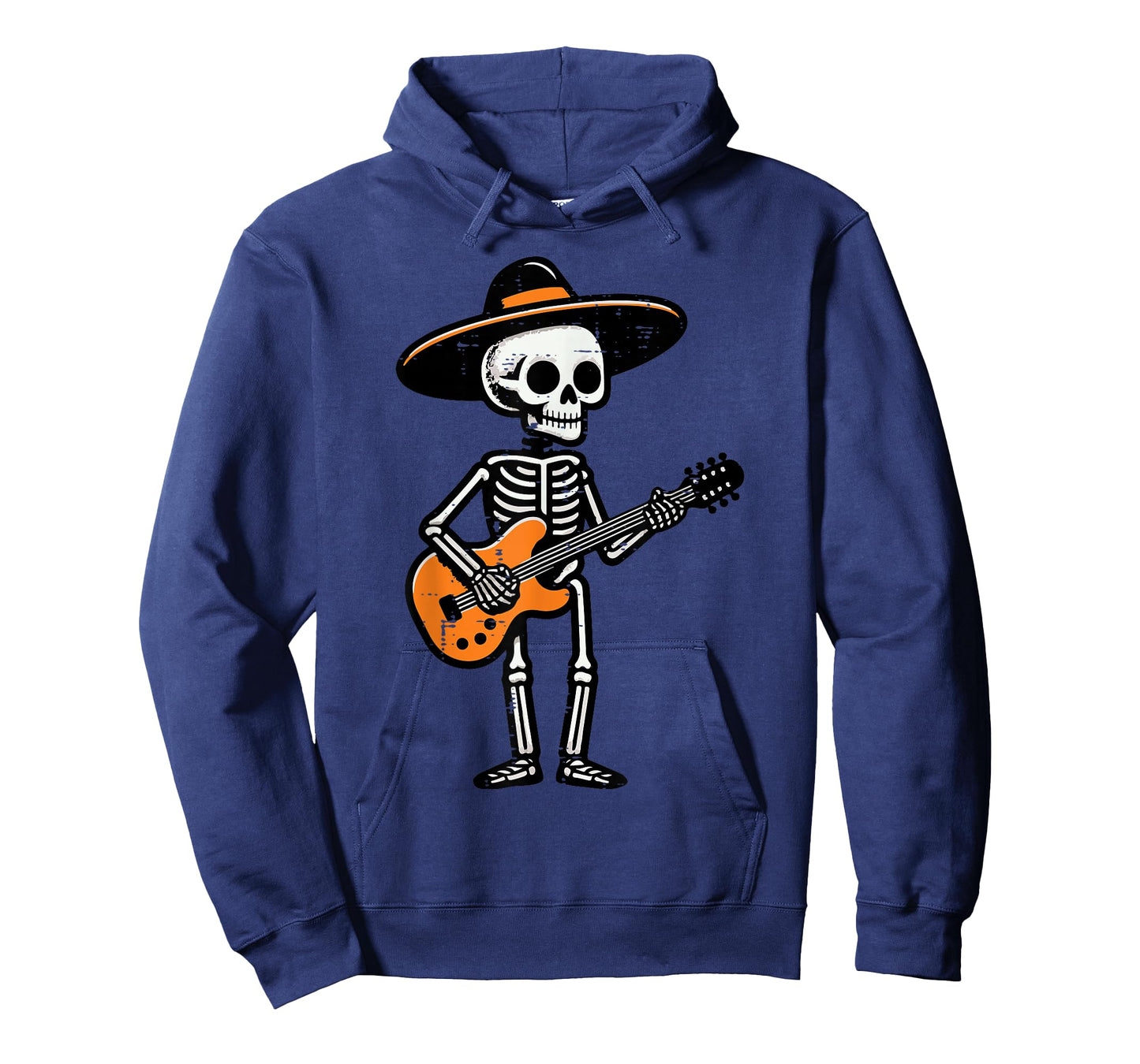 Halloween Skeleton Hat Guitar Rock Costume Men Boys Kids T-Shirt