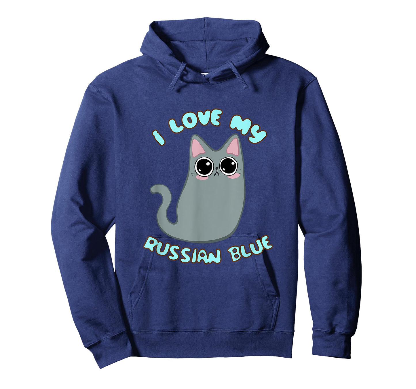 I Love My Russian Blue Cat Grey Gray Kitty Kawaii Chibi cute T-Shirt for Men Women Kids