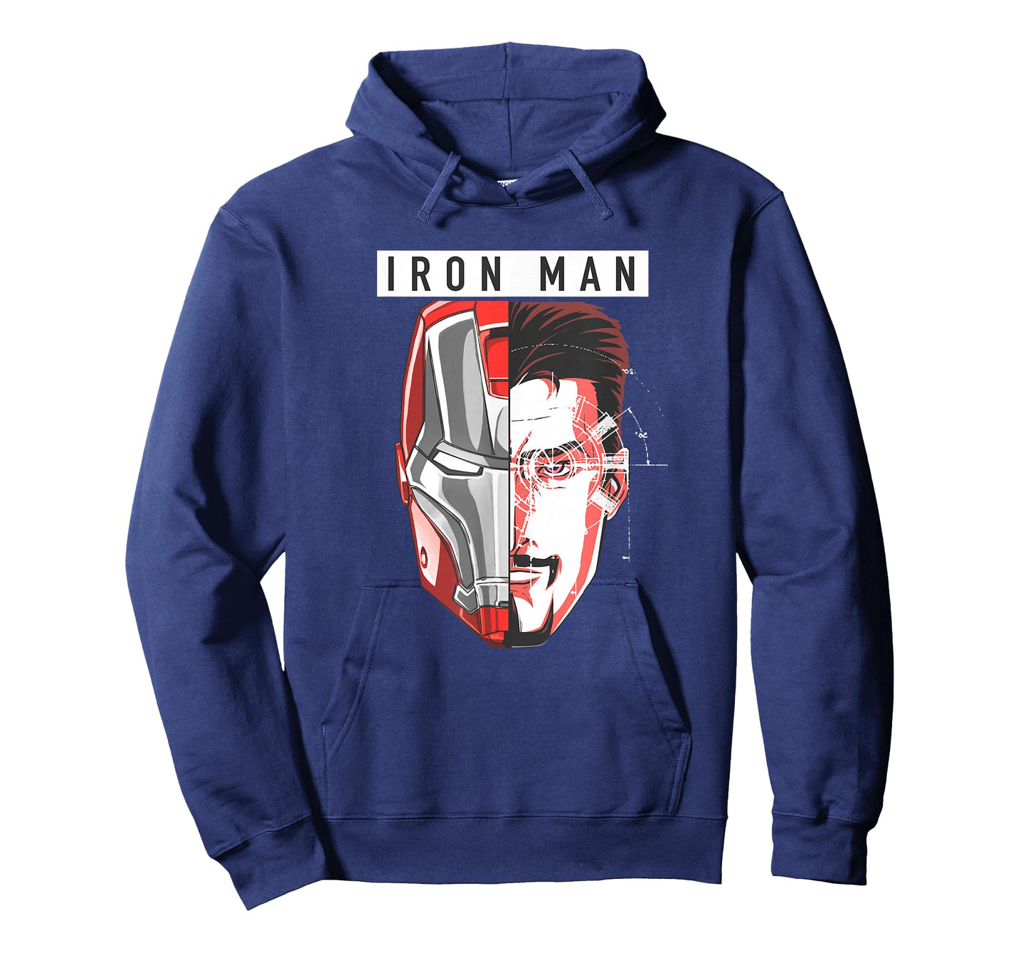 Marvel Comics Retro Classic Iron Man Tony Stark Split Face T-Shirt
