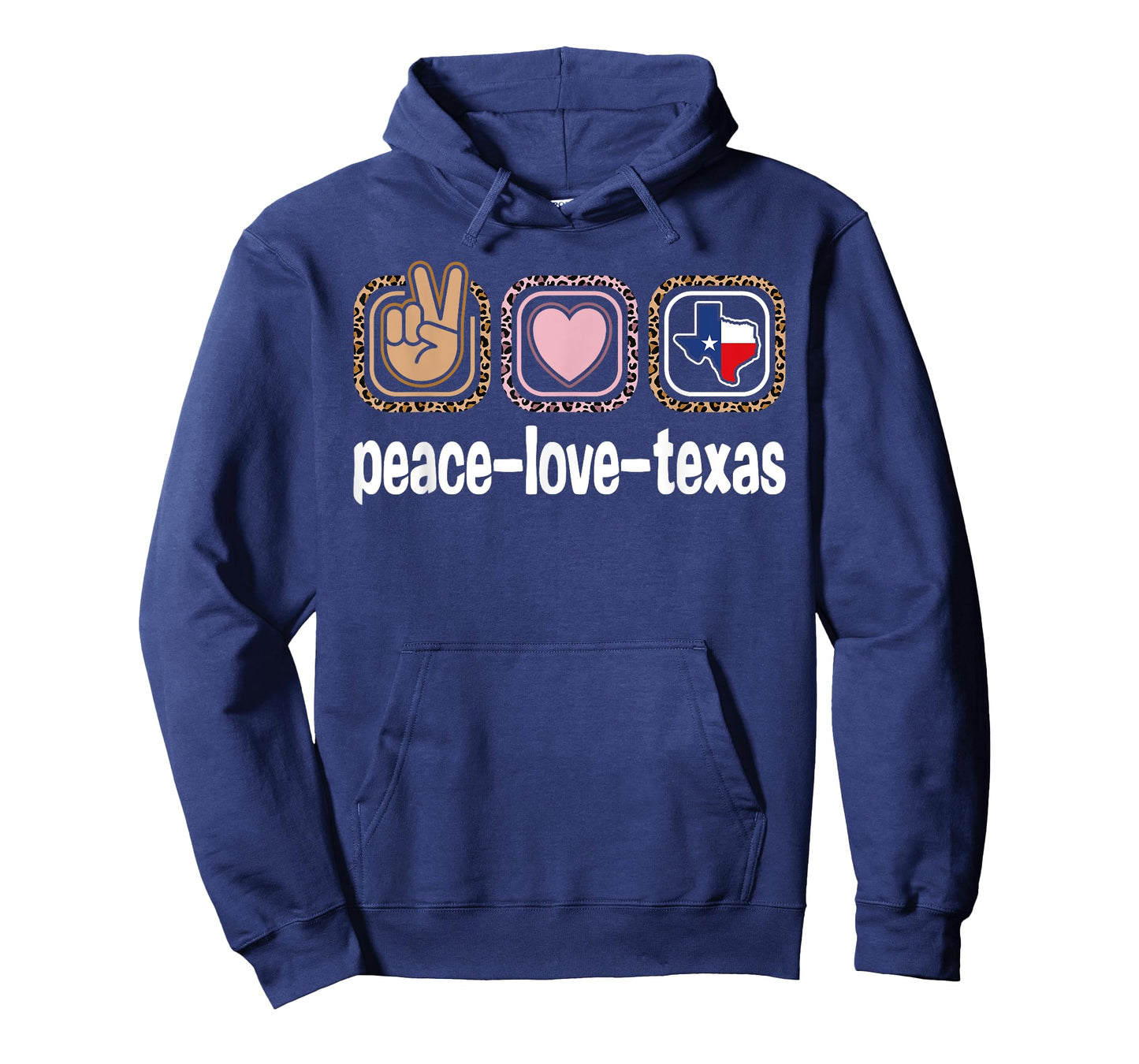 Texas Leopard Print Texas Women Girls Kids Peace Love Texas T-Shirt