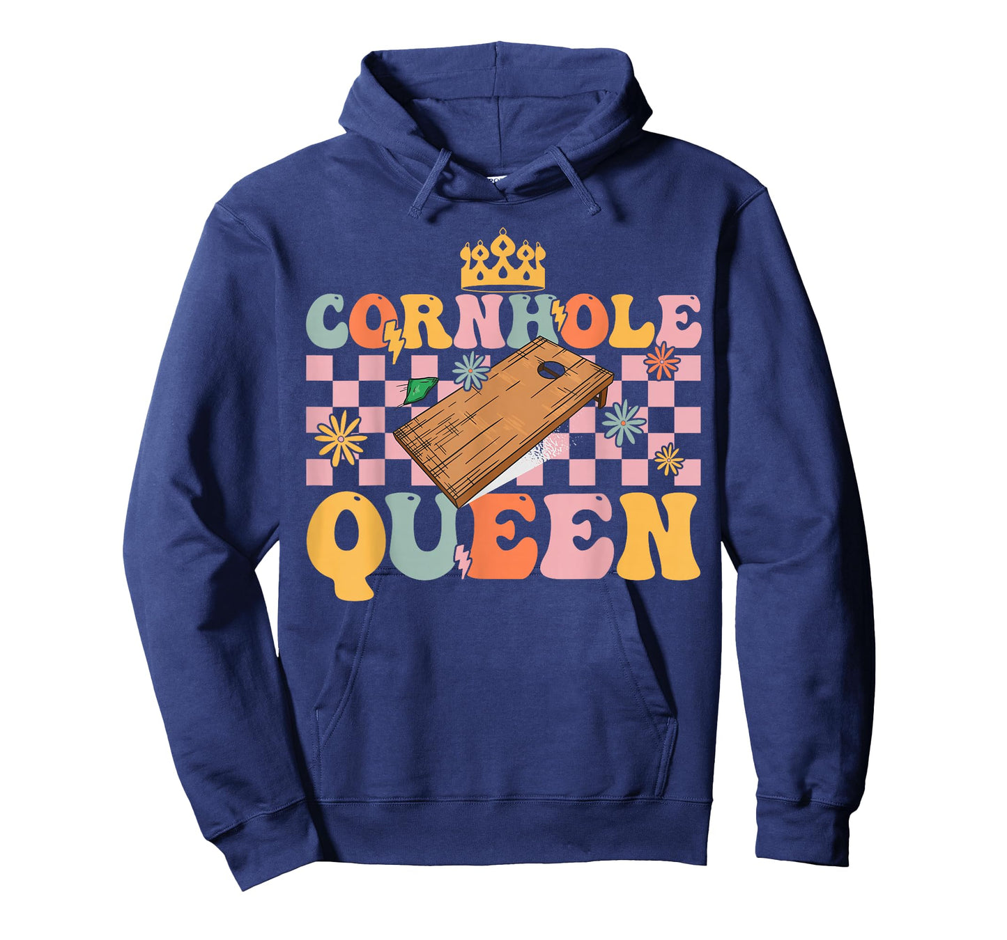 Cornhole Queen Groovy Cornhole Mom Corn Hole T-Shirt