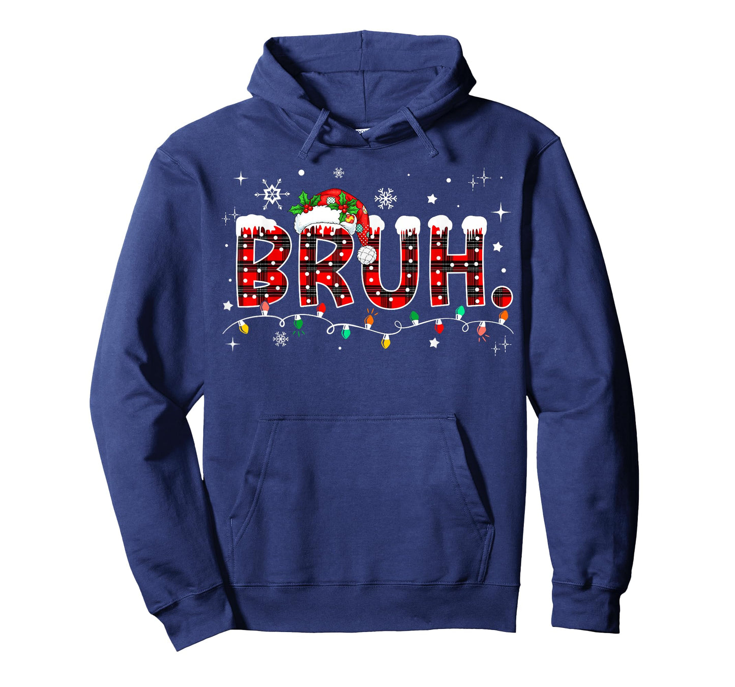 Bruh Funny Christmas Red Plaid Teens Boys Kids Xmas Pajamas T-Shirt