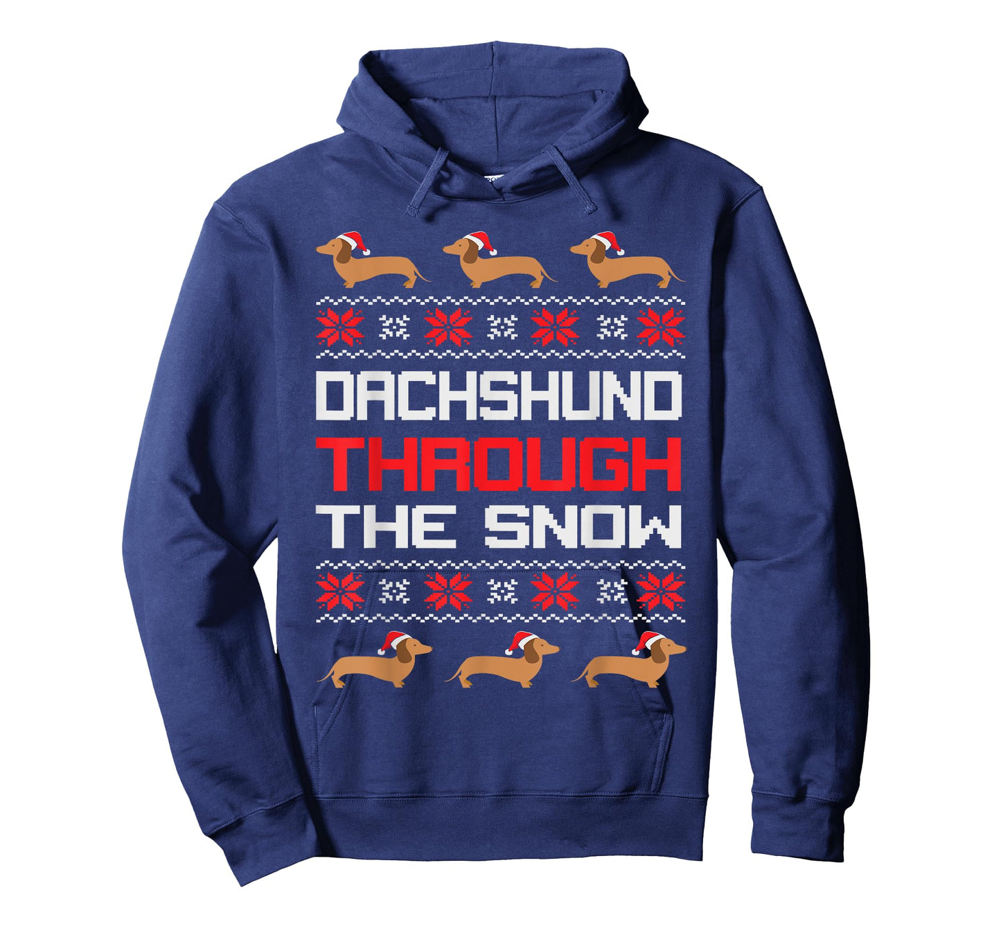 Christmas Dachshund Dog Funny Santa Through the snow Costume T-Shirt