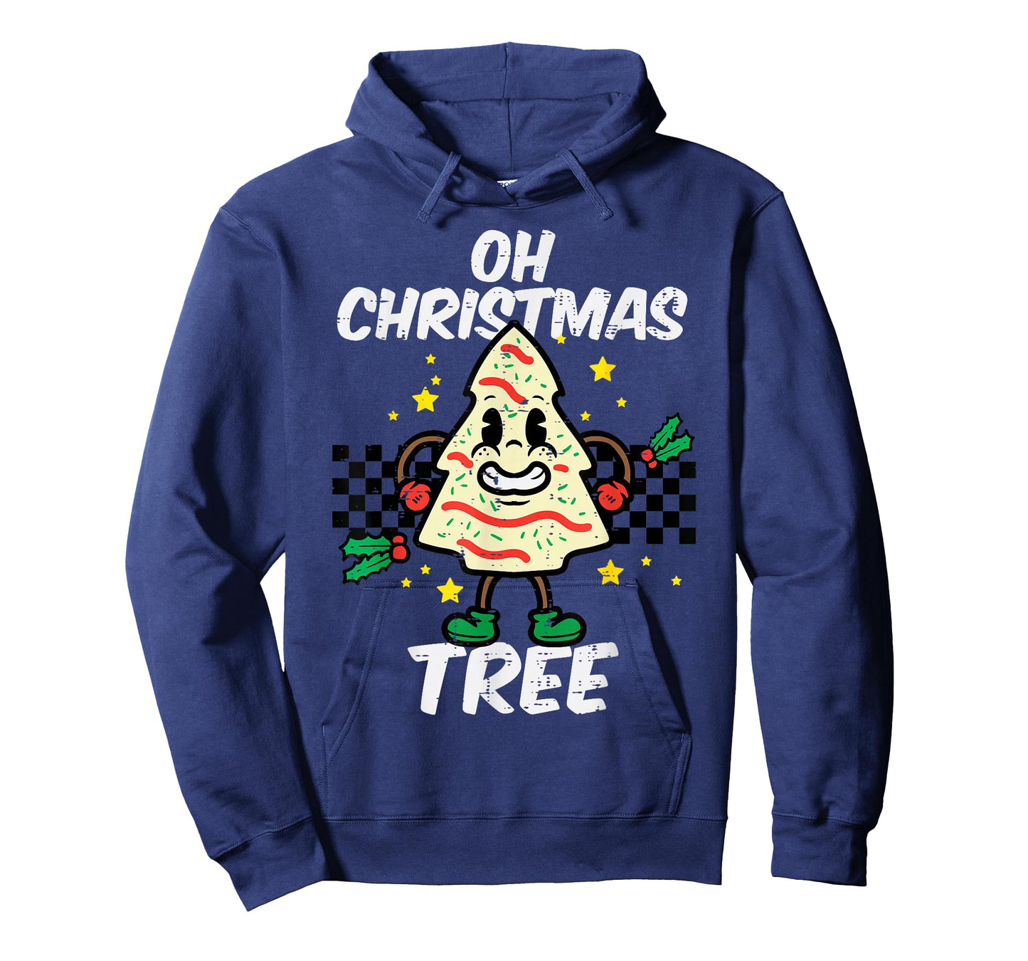 Oh Christmas Tree Cake Retro Groovy Xmas Men Women Kids T-Shirt