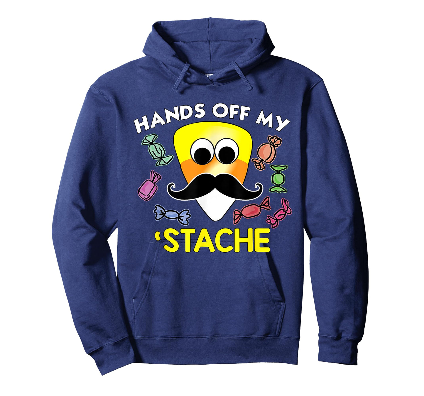 Funny Halloween Hands Off My Stache CandyCorn Mustache Shirt T-Shirt