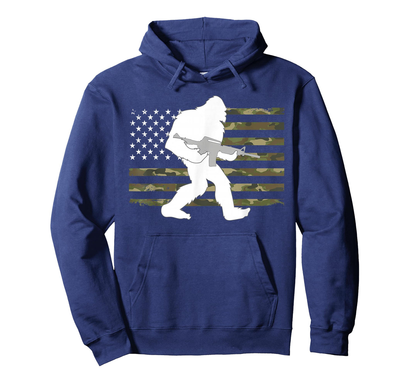 Bigfoot Gun Owner Camo US American Flag Sasquatch AR15 Rifle T-Shirt