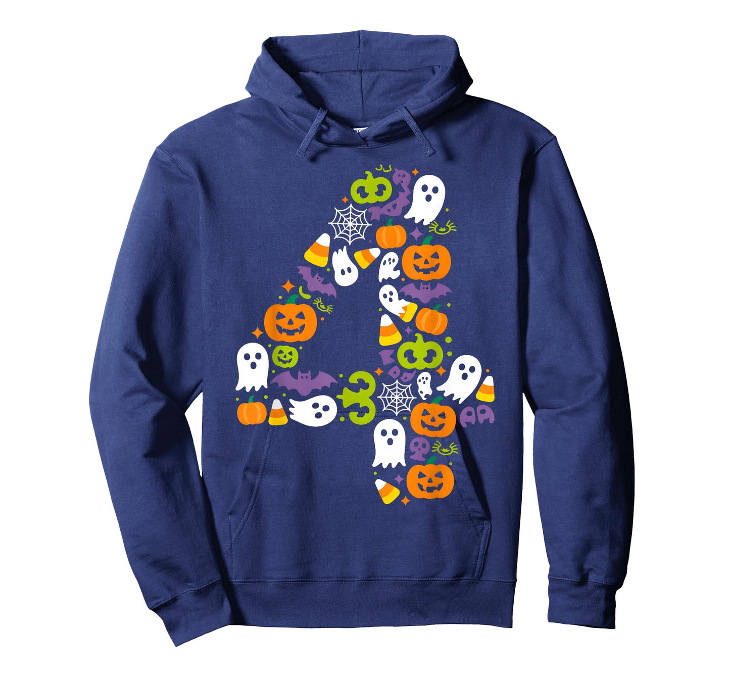 Halloween Birthday Number Four Pumpkin Ghost Kids T-Shirt