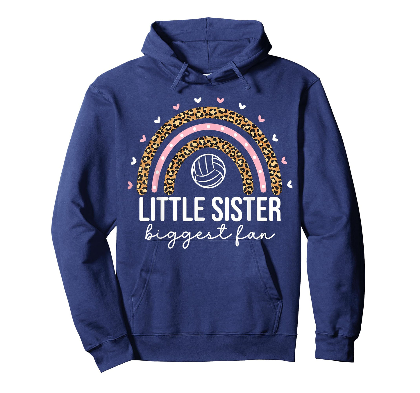 Cute Volleyball Little Sister For Girls Kids Leopard Rainbow T-Shirt