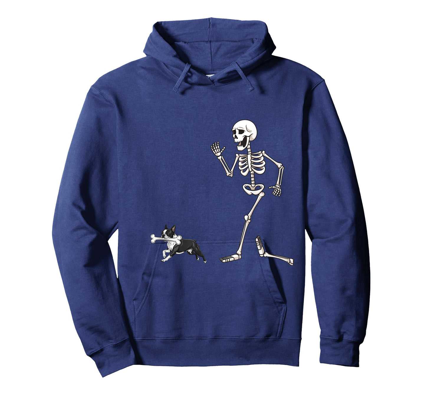 Funny Halloween Boston Terrier and Skeleton T-Shirt