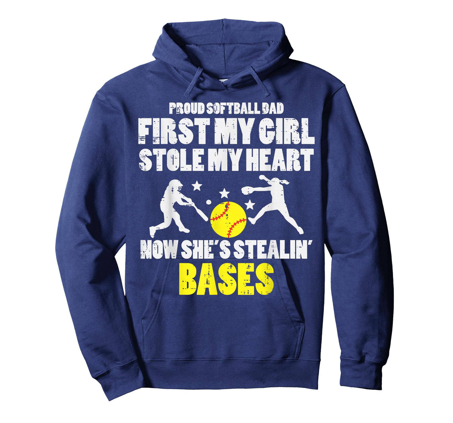 Softball Dad Girl Stole My Heart Stealing Bases Fathers Day T-Shirt