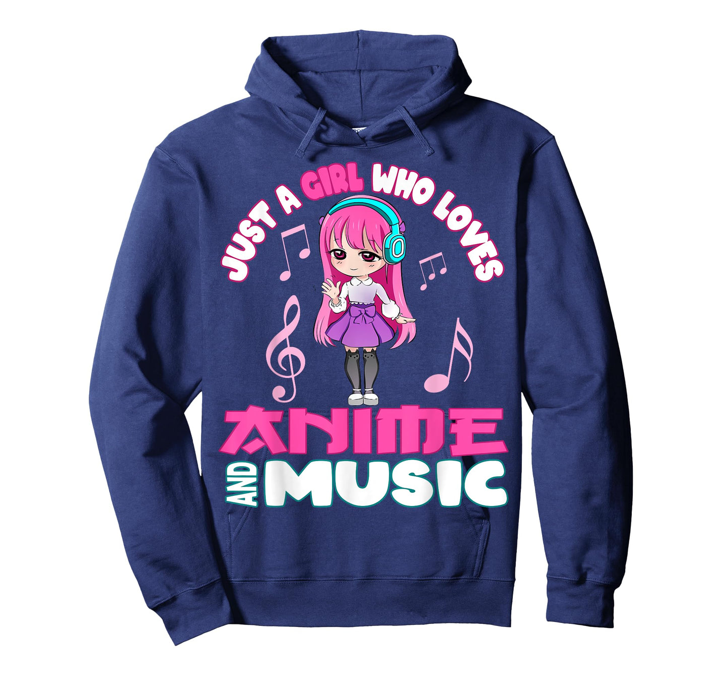 Funny Anime and Music Girl for Teen chibi graphic T-Shirt