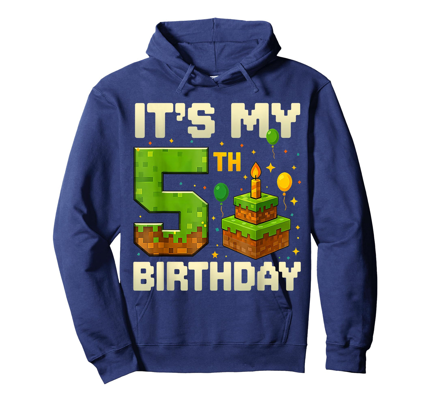 Birthday Boy 5 Years It's My 5th Birthday Game Video Pixel T-Shirt