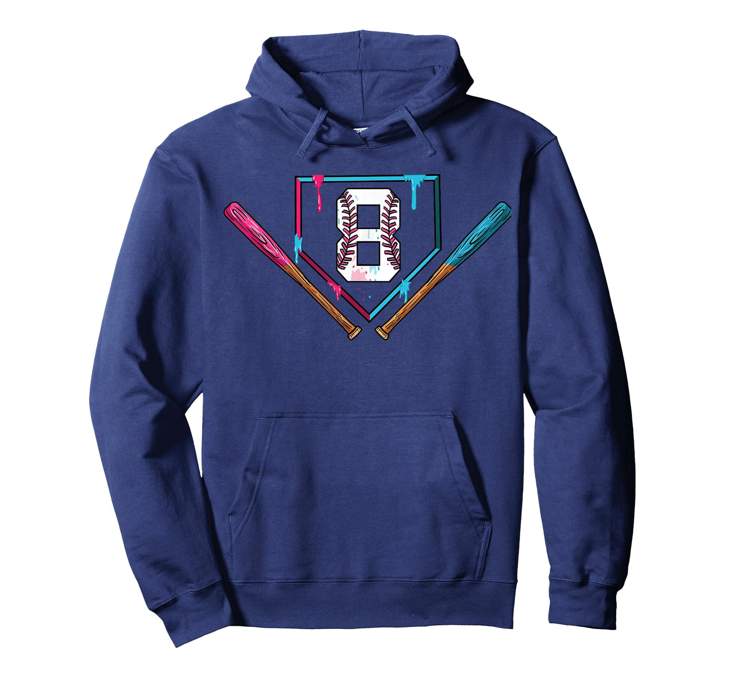 8th Birthday Baseball Ice Cream Drip 8 Years Old Boy Kids T-Shirt