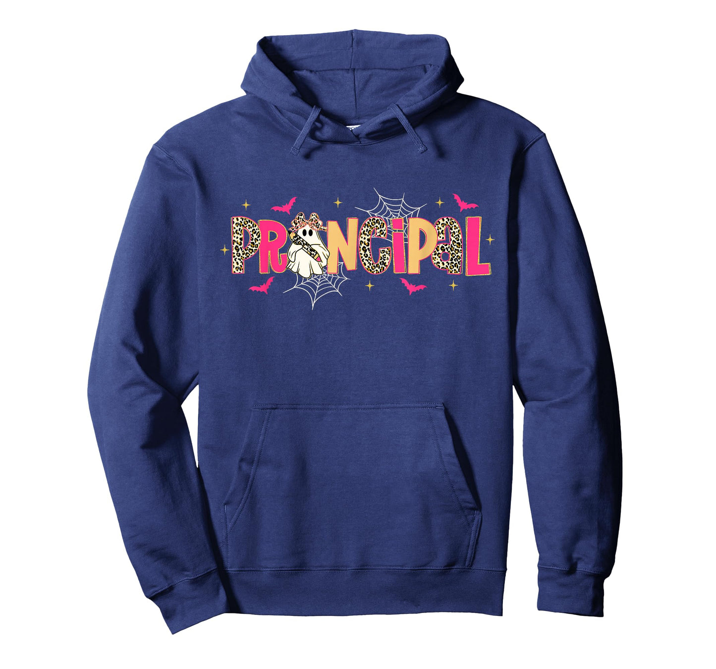 Principal Ghost Pencil Bow Leopard Funny Halloween Costumes T-Shirt