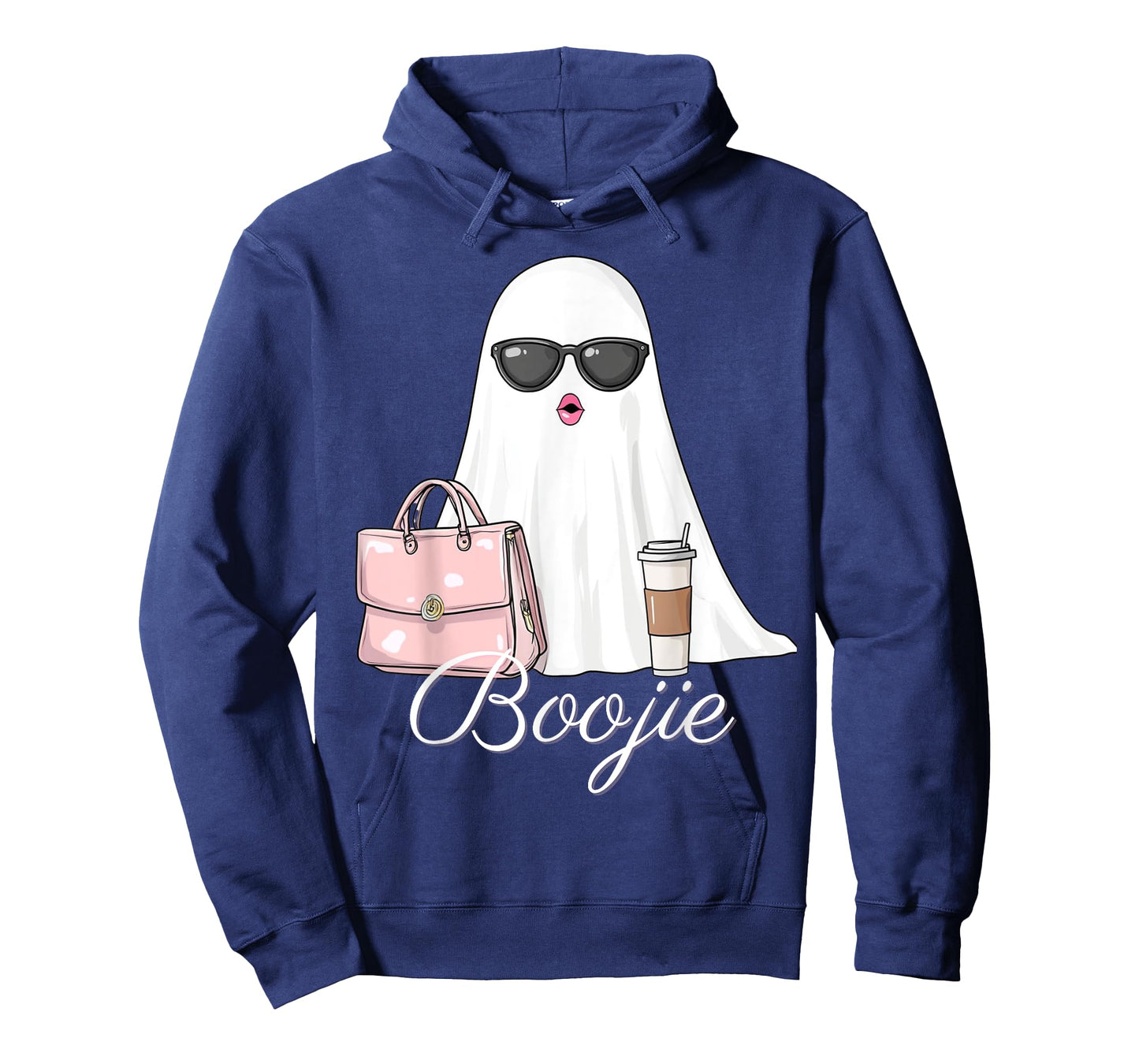 Boujee Boojie Funny Halloween Ghost with Pink Purse Lipstick T-Shirt