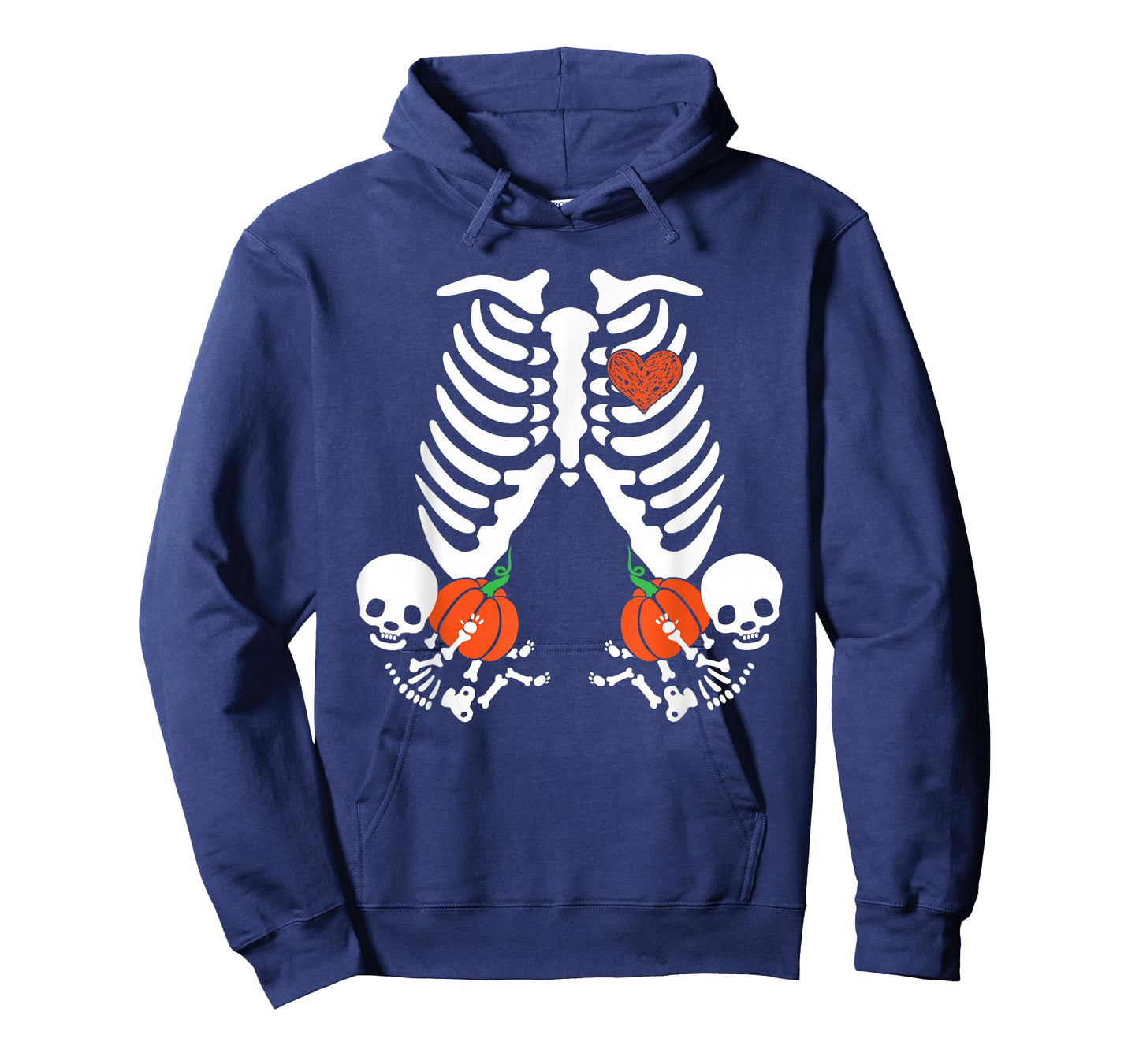 Pregnancy Announcement Skeleton Halloween Baby Pumpkin Twins T-Shirt