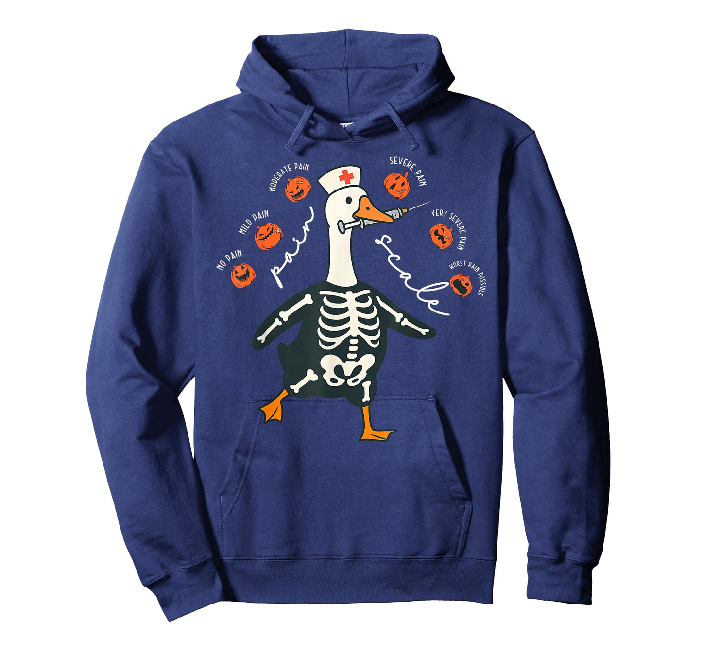 Spooky Pumpkin Pain Scale Pain Assessment Nurse Silly Goose T-Shirt