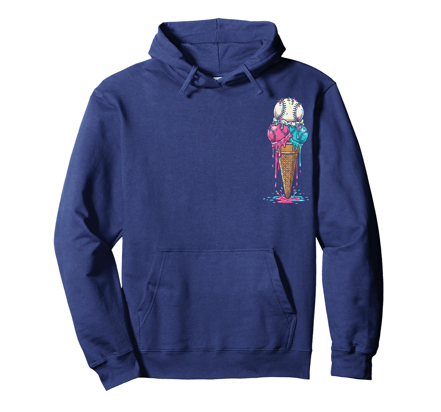 Baseball Ice Cream Drip Boys Home Plate Respect Drip T-Shirt
