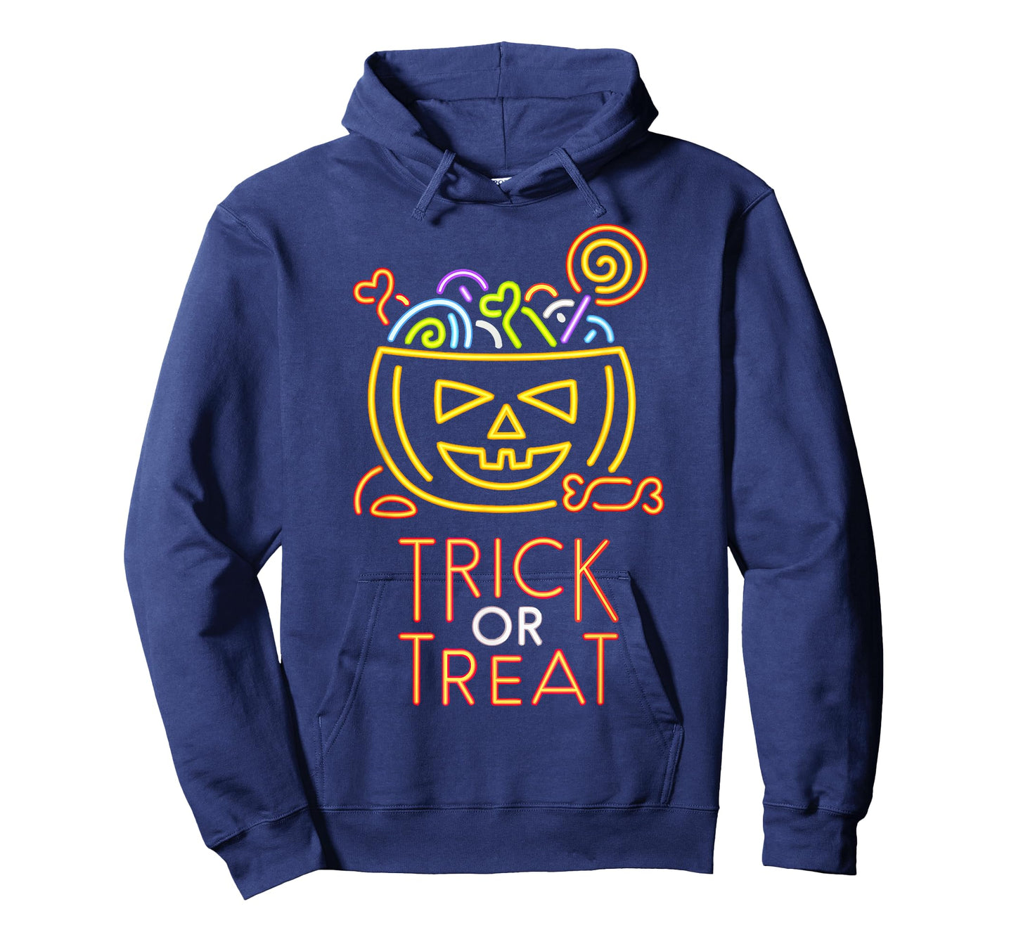 Trick Or Treat Neon Sign T-shirt Halloween Costume T-Shirt