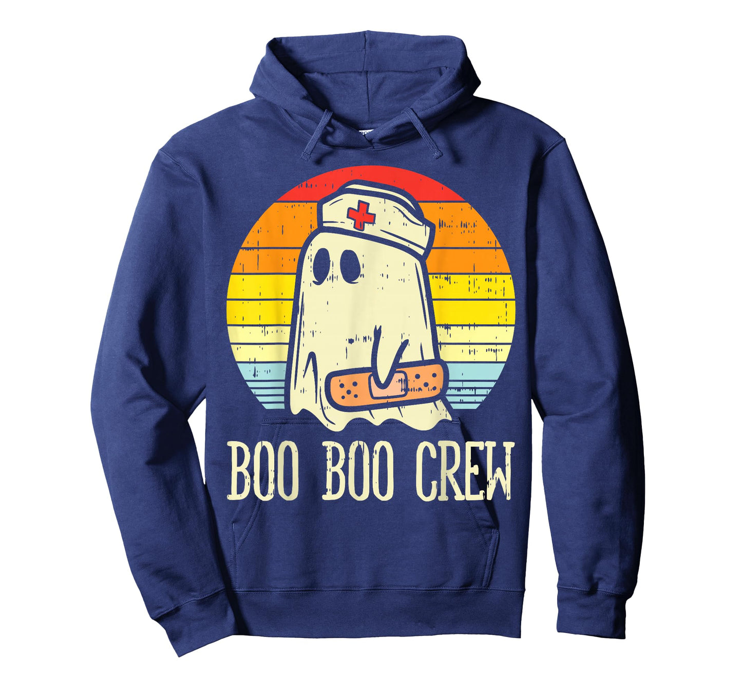 Halloween Nurse Ghost Boo Boo Costume Scrub Top Women Crew T-Shirt
