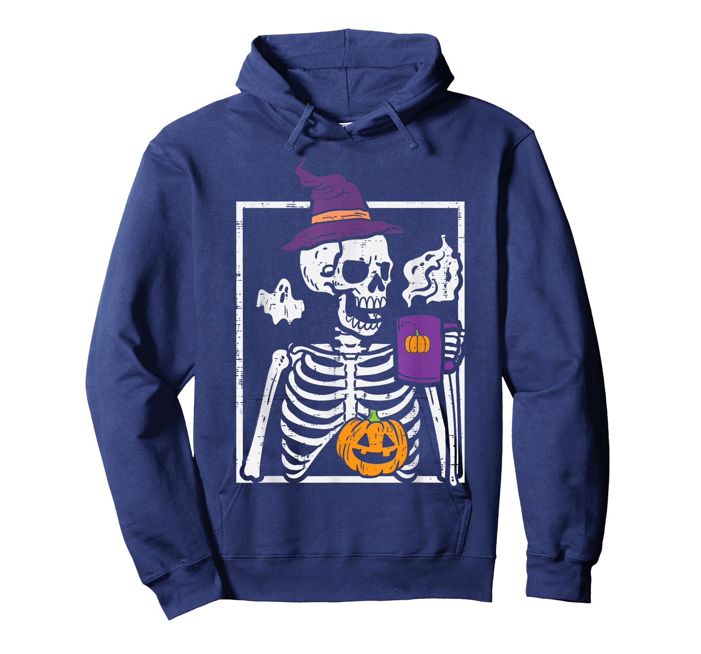 Halloween Skeleton Pumpkin Coffee Funny Costume Men Women T-Shirt