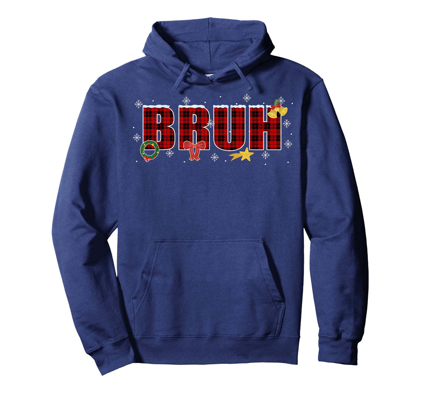 Bruh Funny Christmas Red Plaid Teens Boys Kids Xmas Pajamas T-Shirt