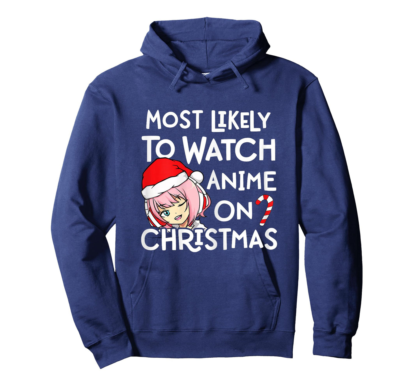 Most Likely To Watch Anime On Christmas Santa Hat Girls T-Shirt